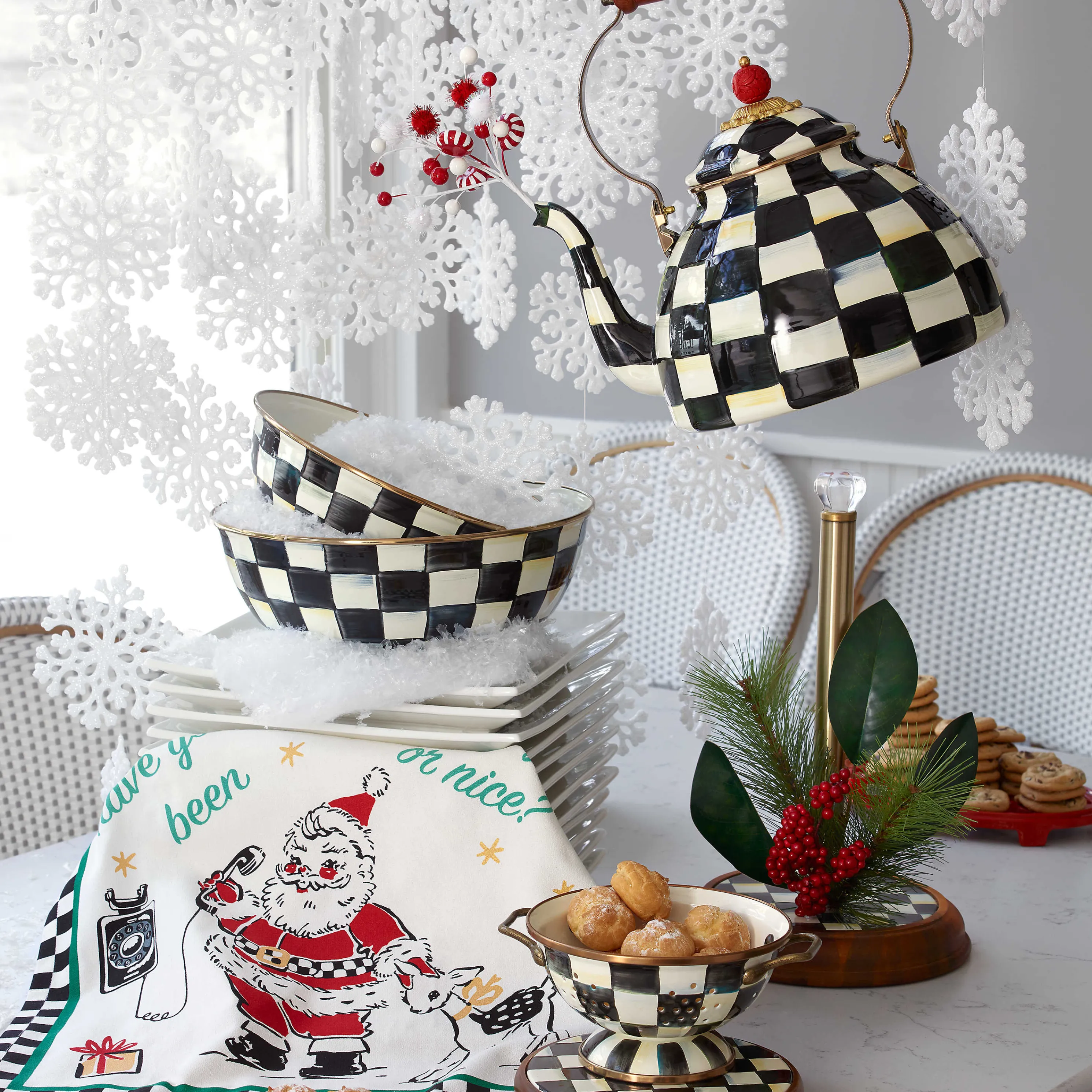 Courtly Check Enamel Colander - Small