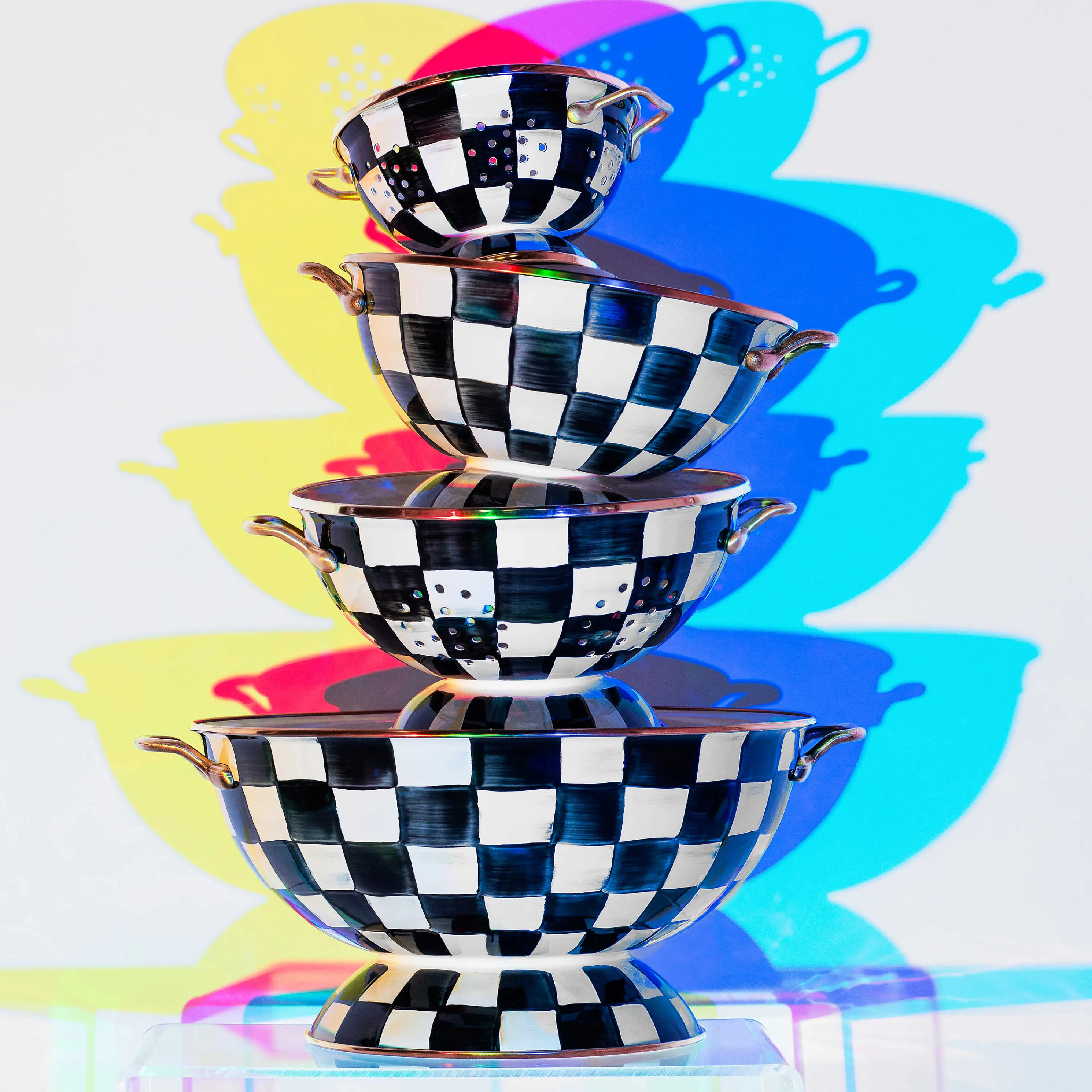 Courtly Check Enamel Colander - Small