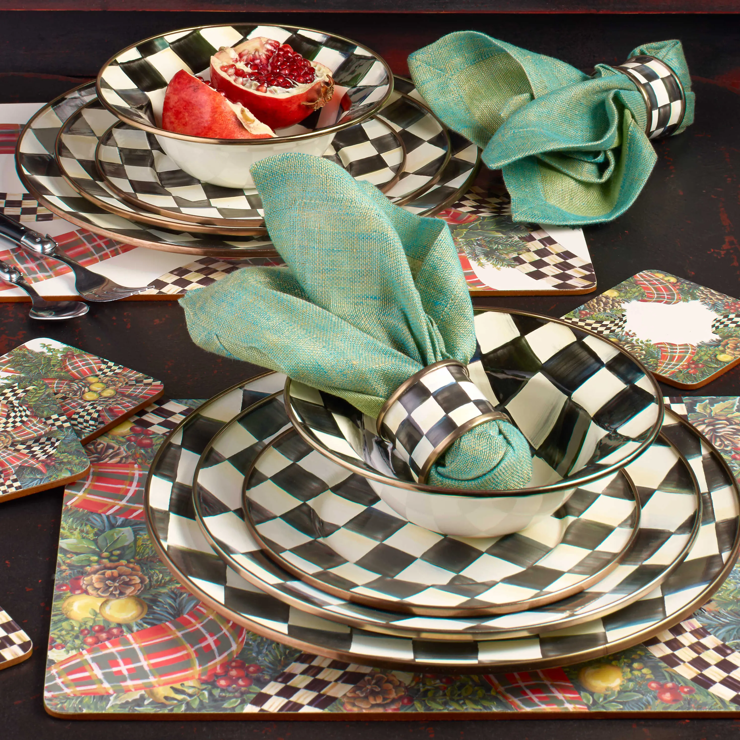 Courtly Check Enamel Breakfast Bowl