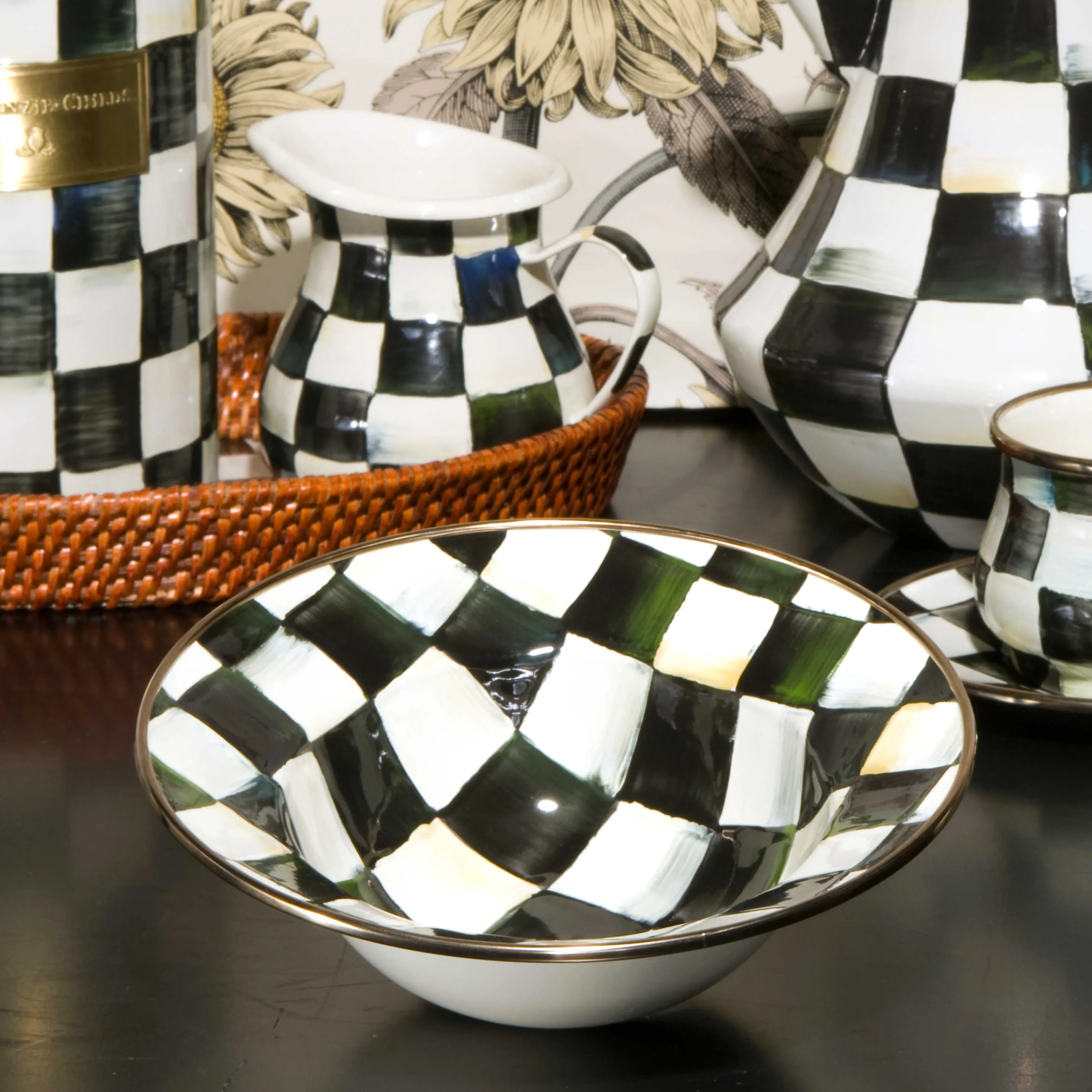 Courtly Check Enamel Breakfast Bowl