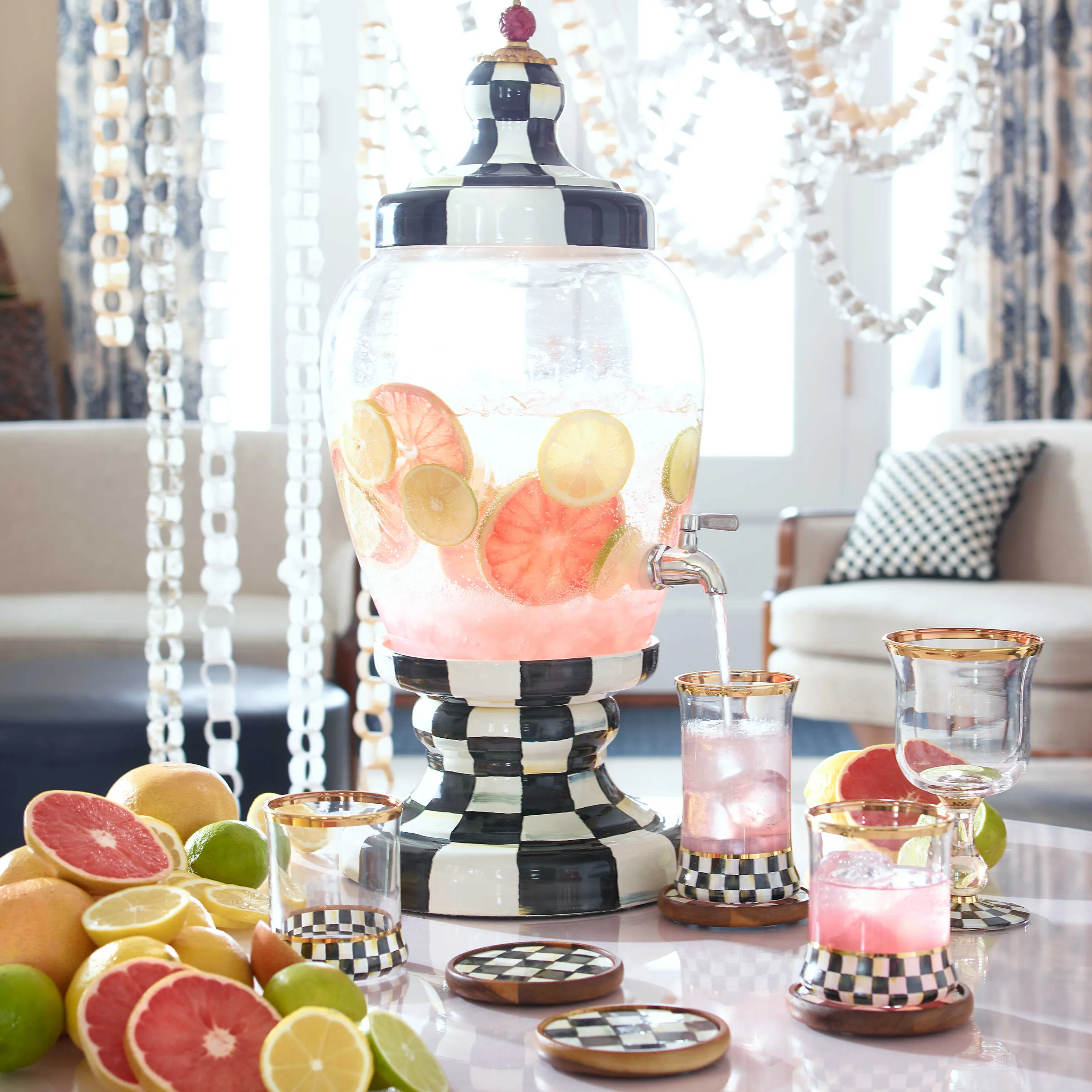 Courtly Check Enamel Beverage Hostess