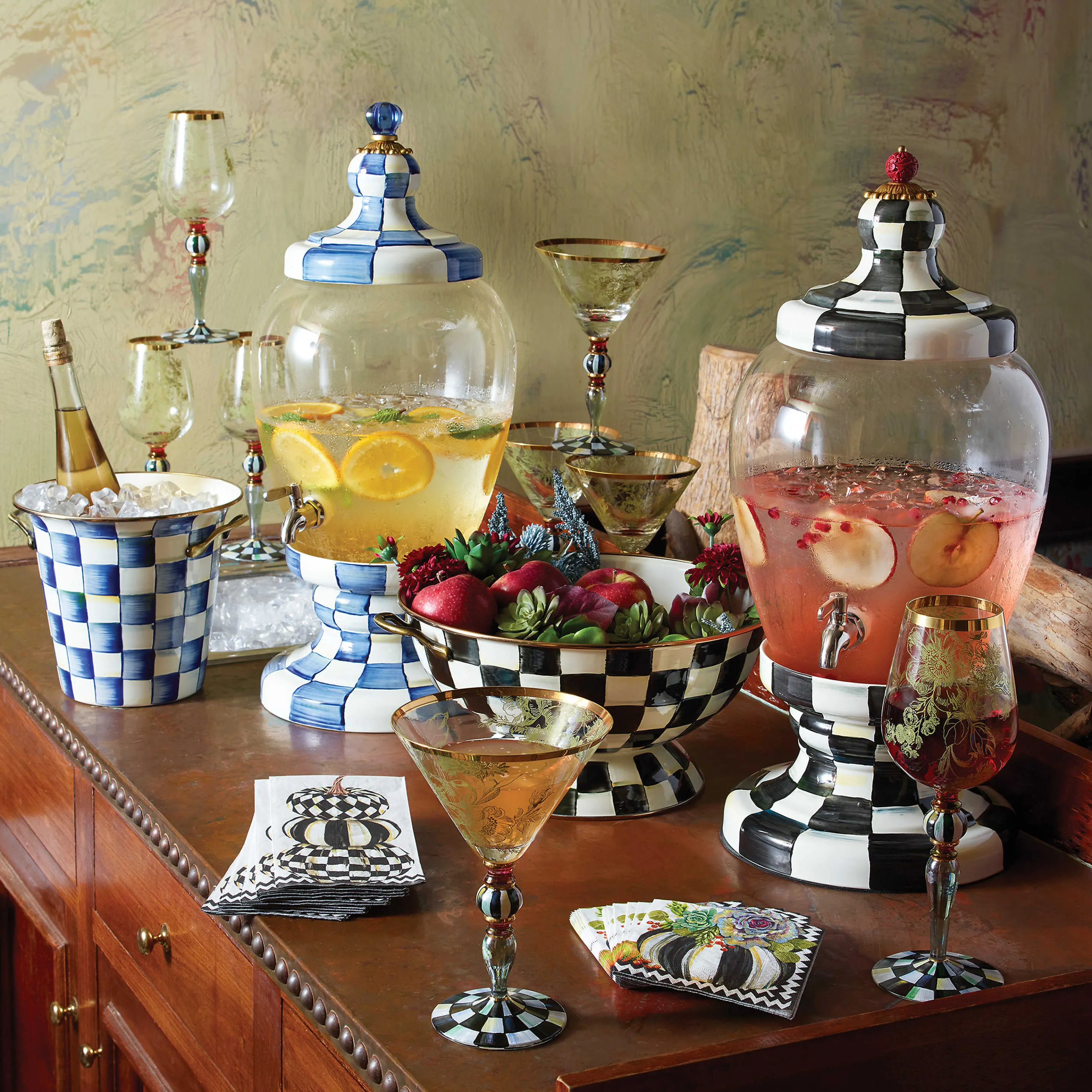 Courtly Check Enamel Beverage Hostess