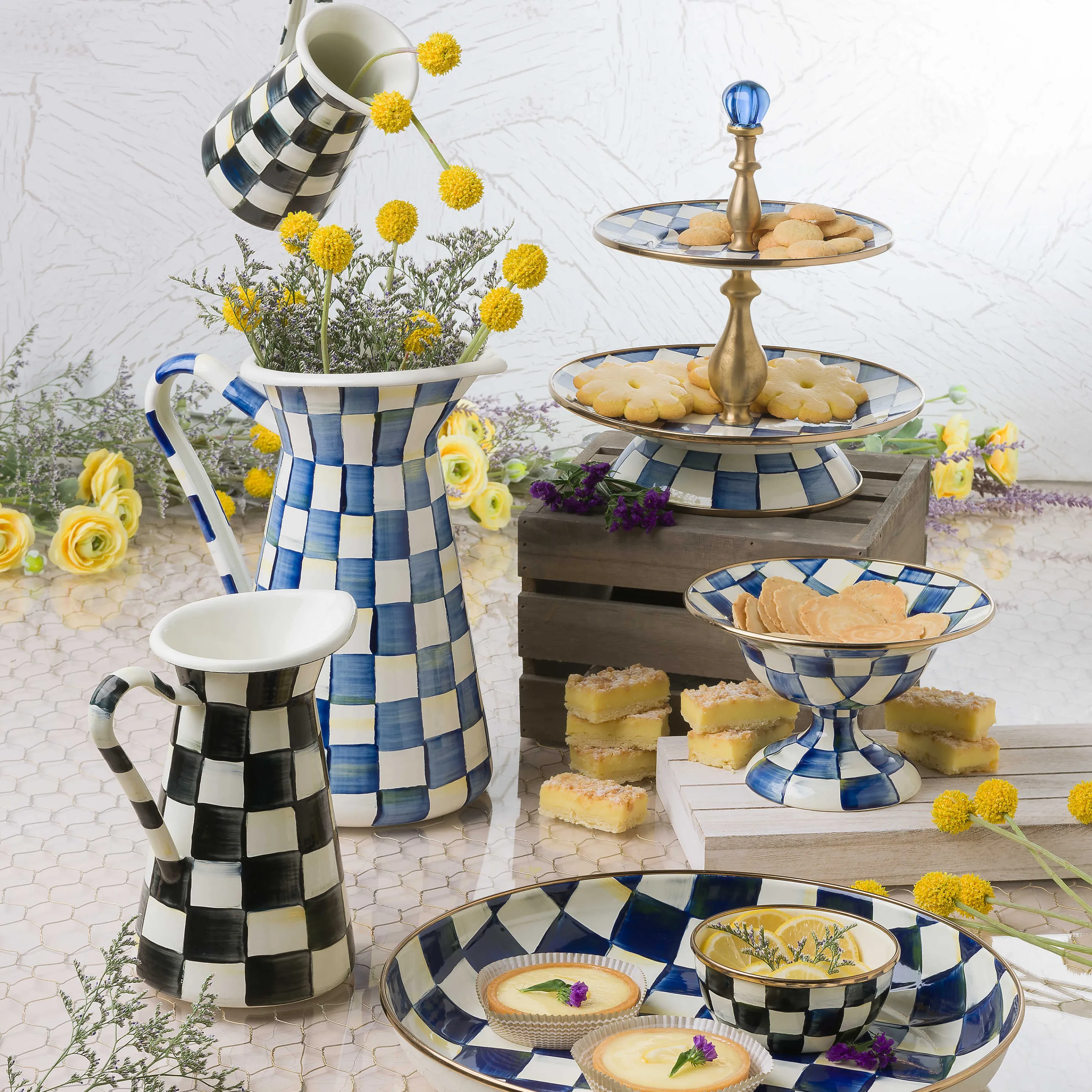 Courtly Check Enamel Practical Pitcher - Small