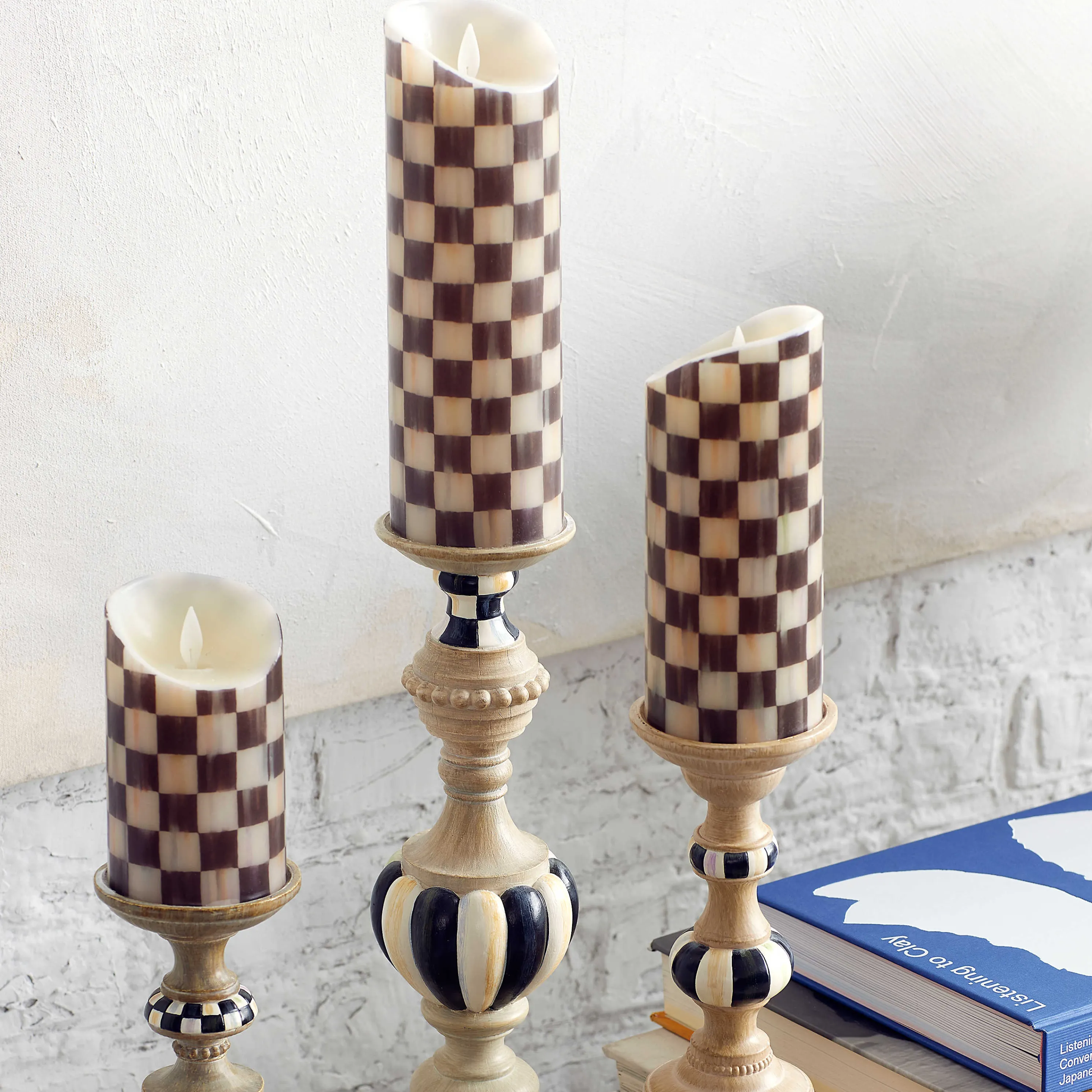 Courtly Check Flicker 5" Pillar Candle