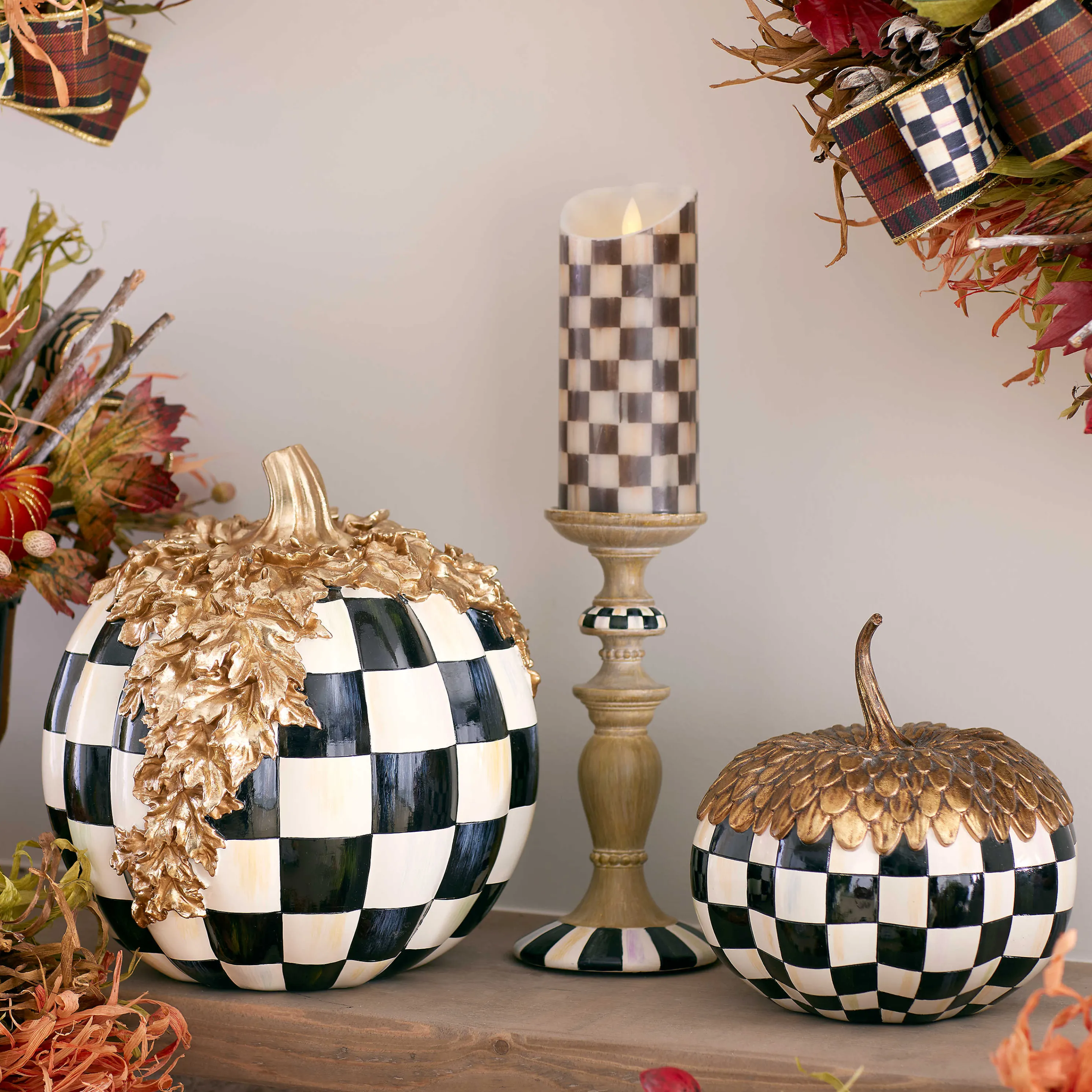 Courtly Check Flicker 5" Pillar Candle