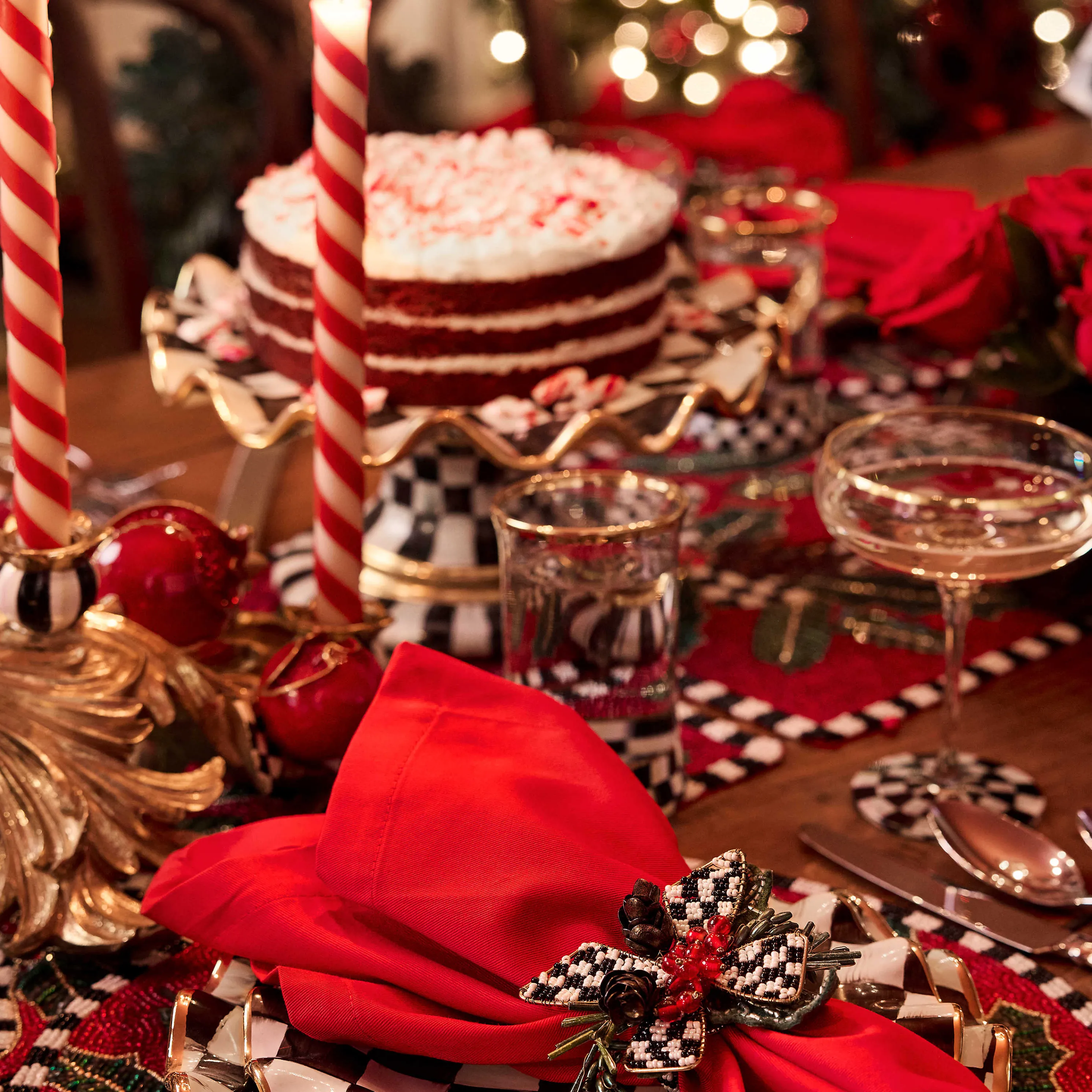 Courtly Check Highball Glass