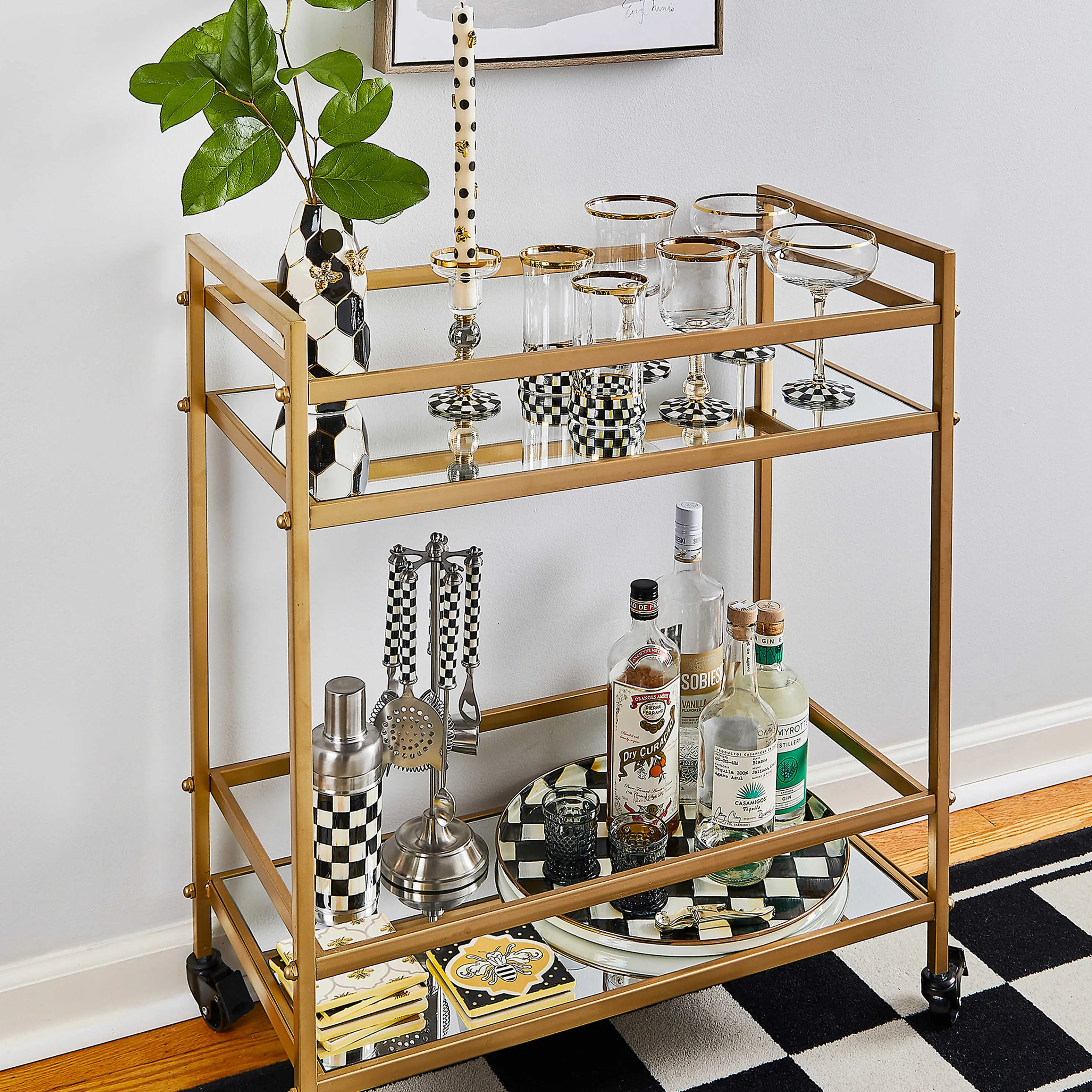 Courtly Check Highball Glass