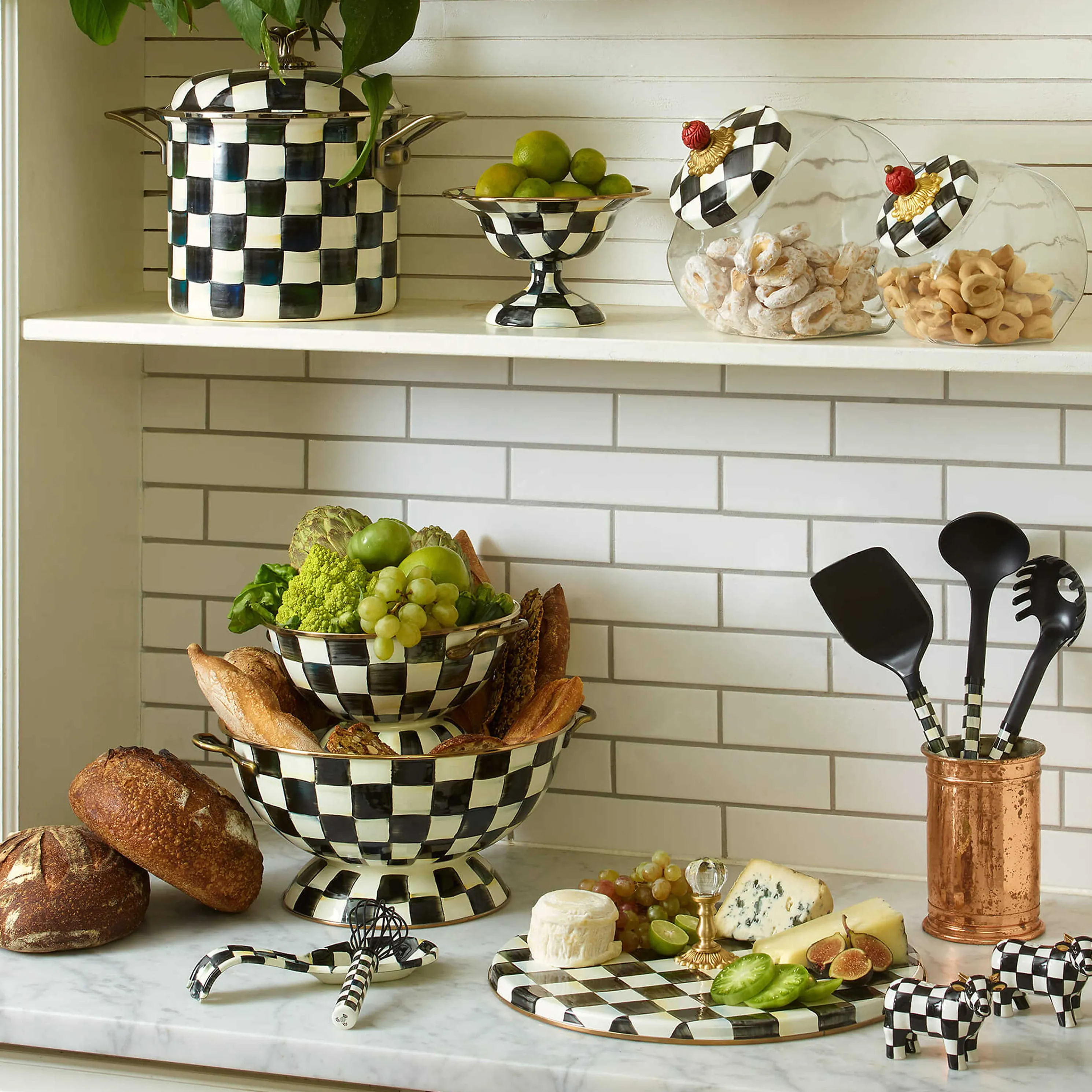 Courtly Check Pasta Spoon - Black