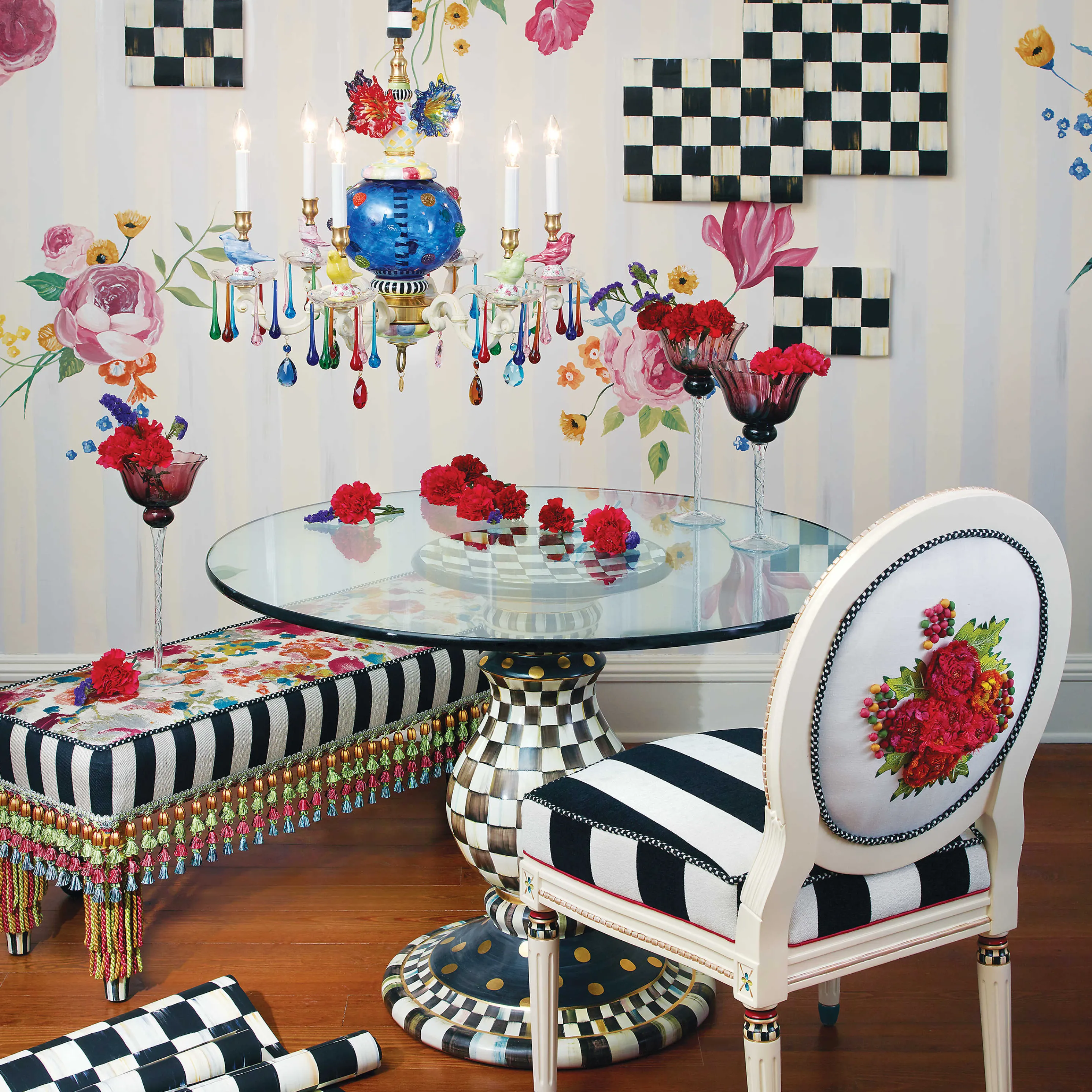 Courtly Check Pedestal Table Base