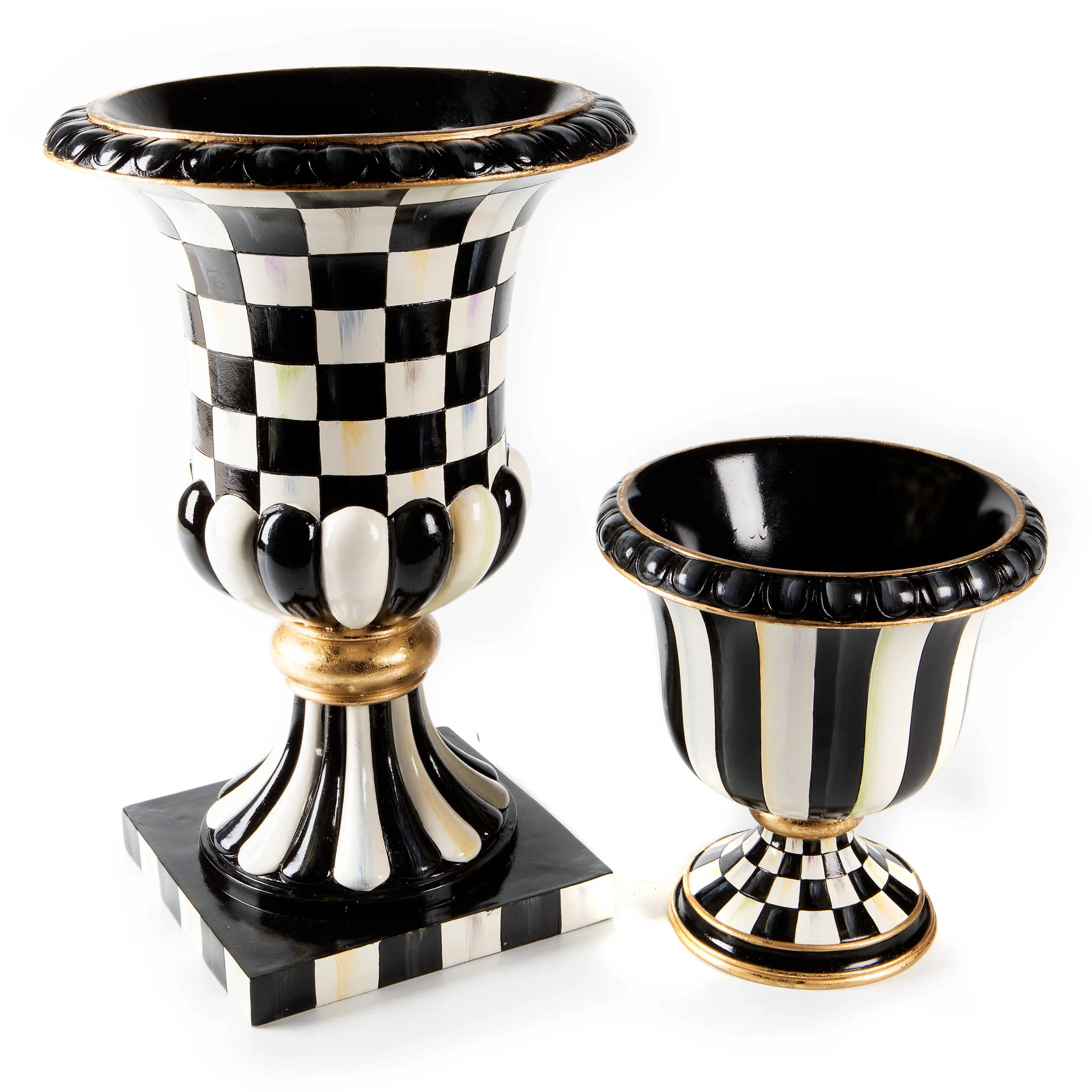 Courtly Check Pedestal Tabletop Urn