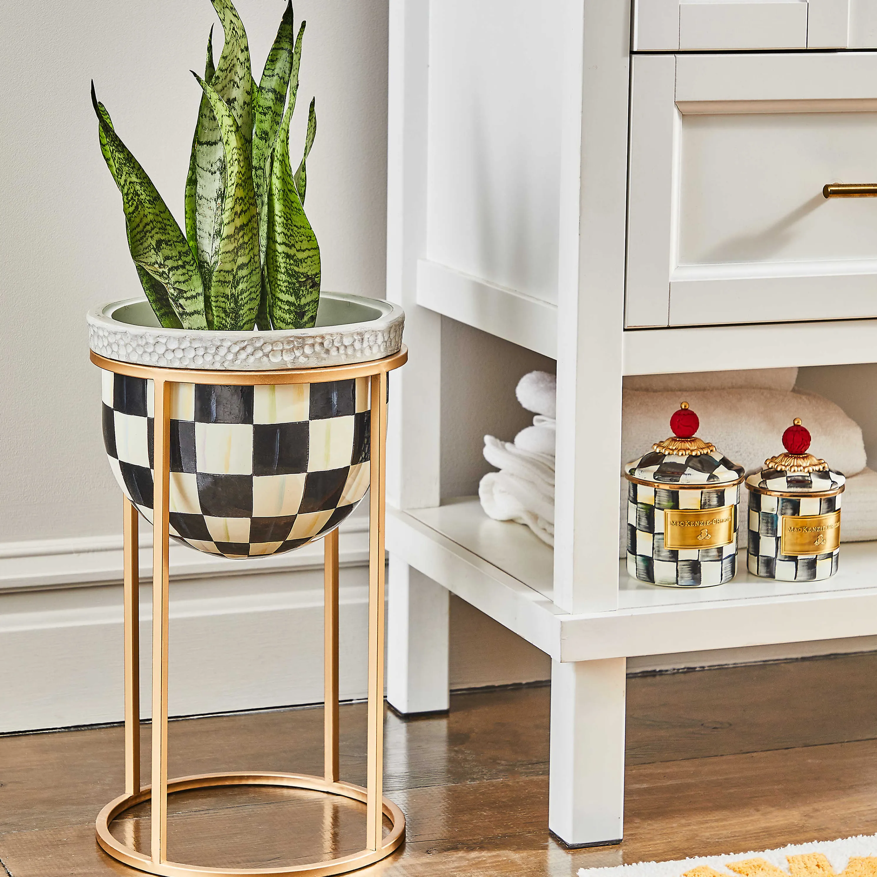 Courtly Check Plant Stand - Short