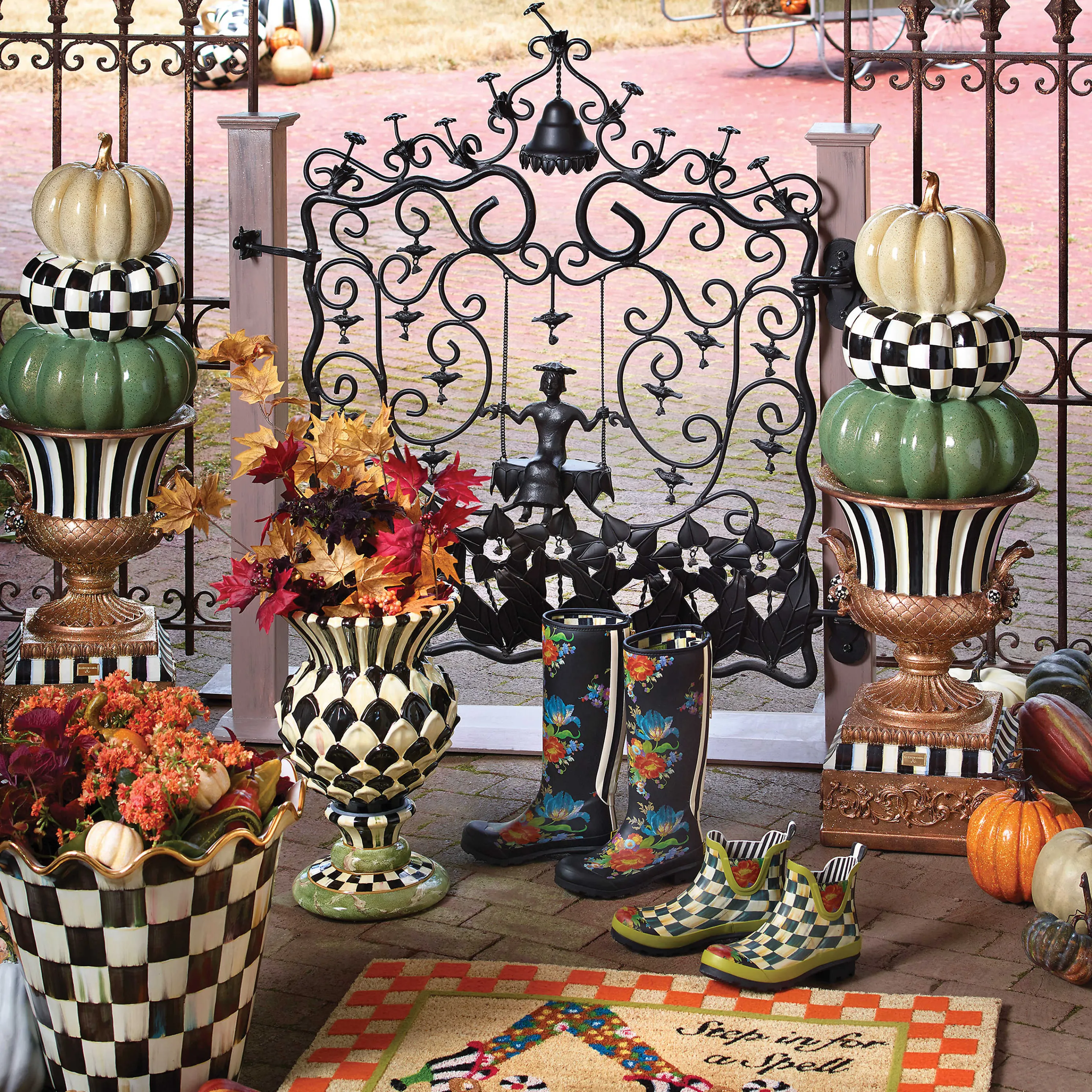 Courtly Check Rain Boots - Short - Size 5