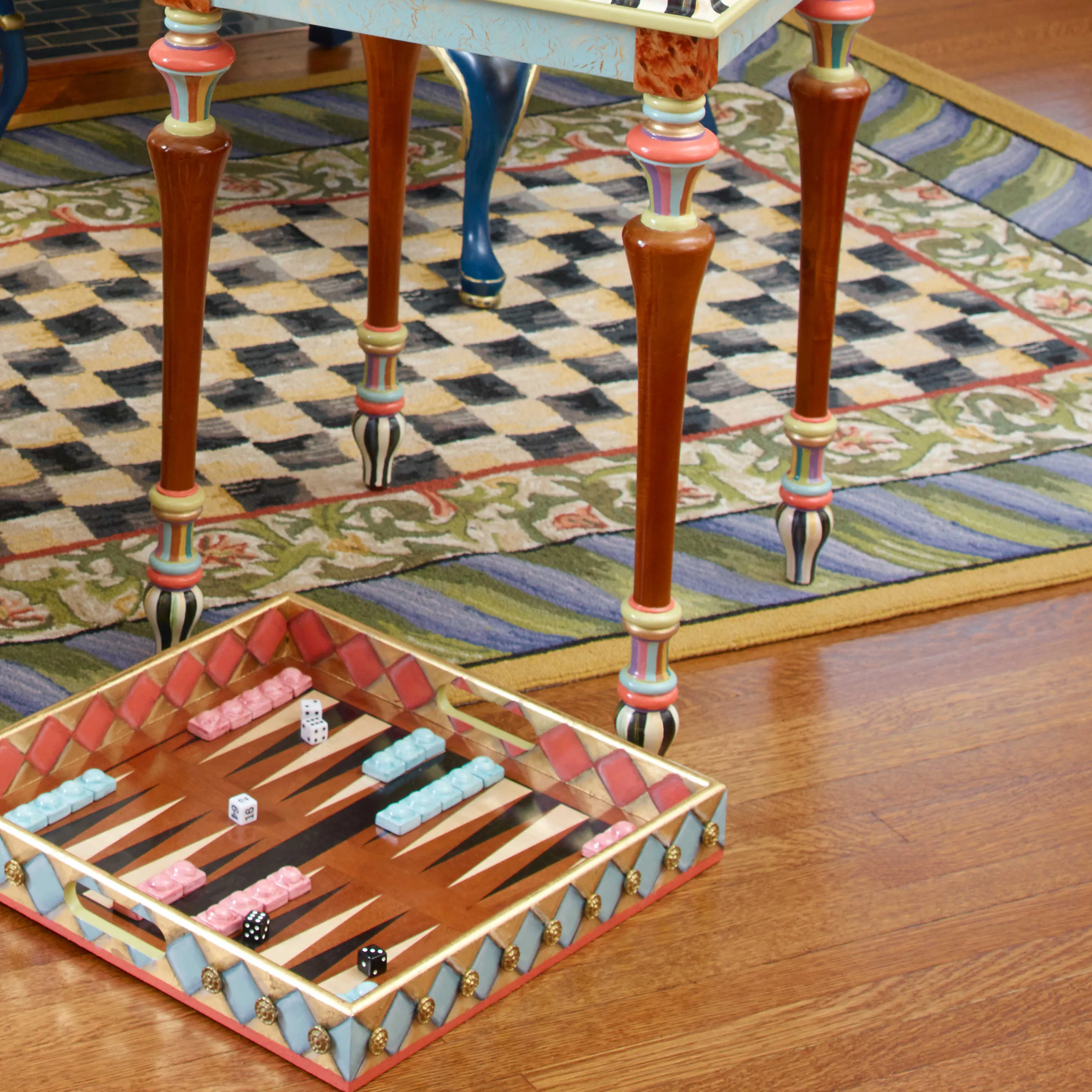 Courtly Check Rug - 5' X 8' - Purple & Green