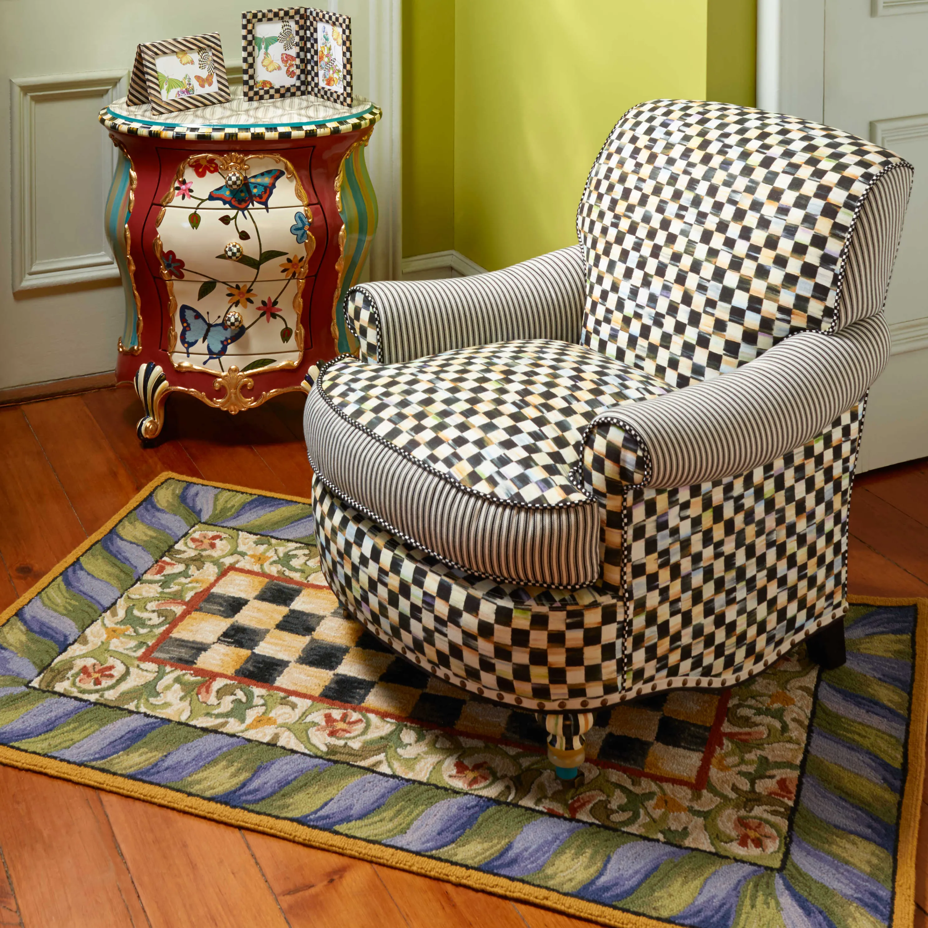 Courtly Check Rug - 3' X 5' - Purple & Green