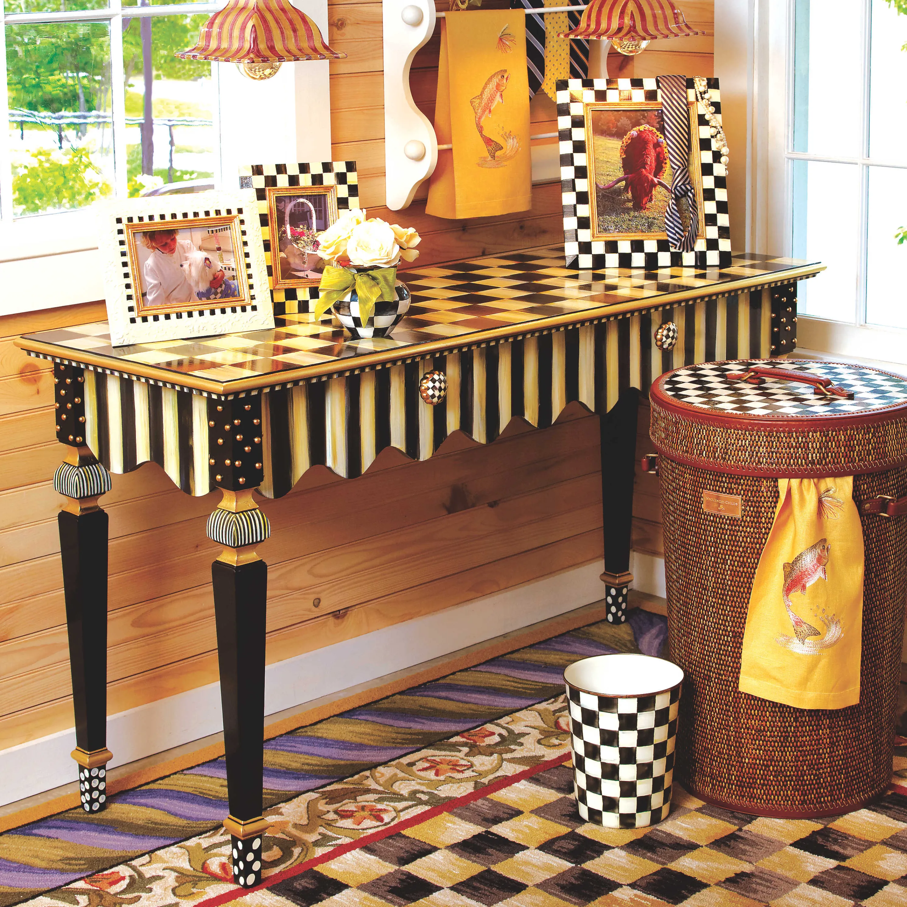 Courtly Stripe Console Table