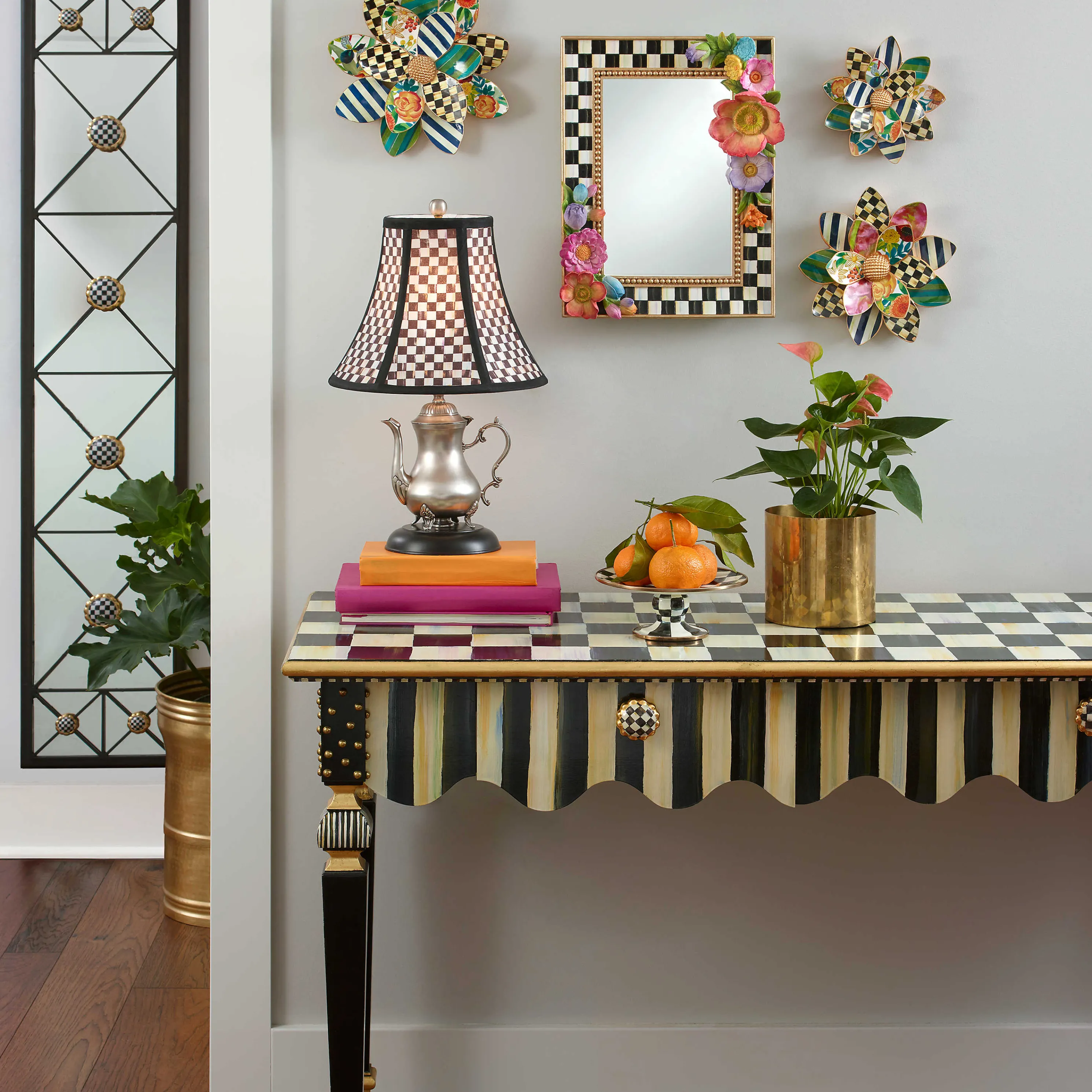 Courtly Stripe Console Table