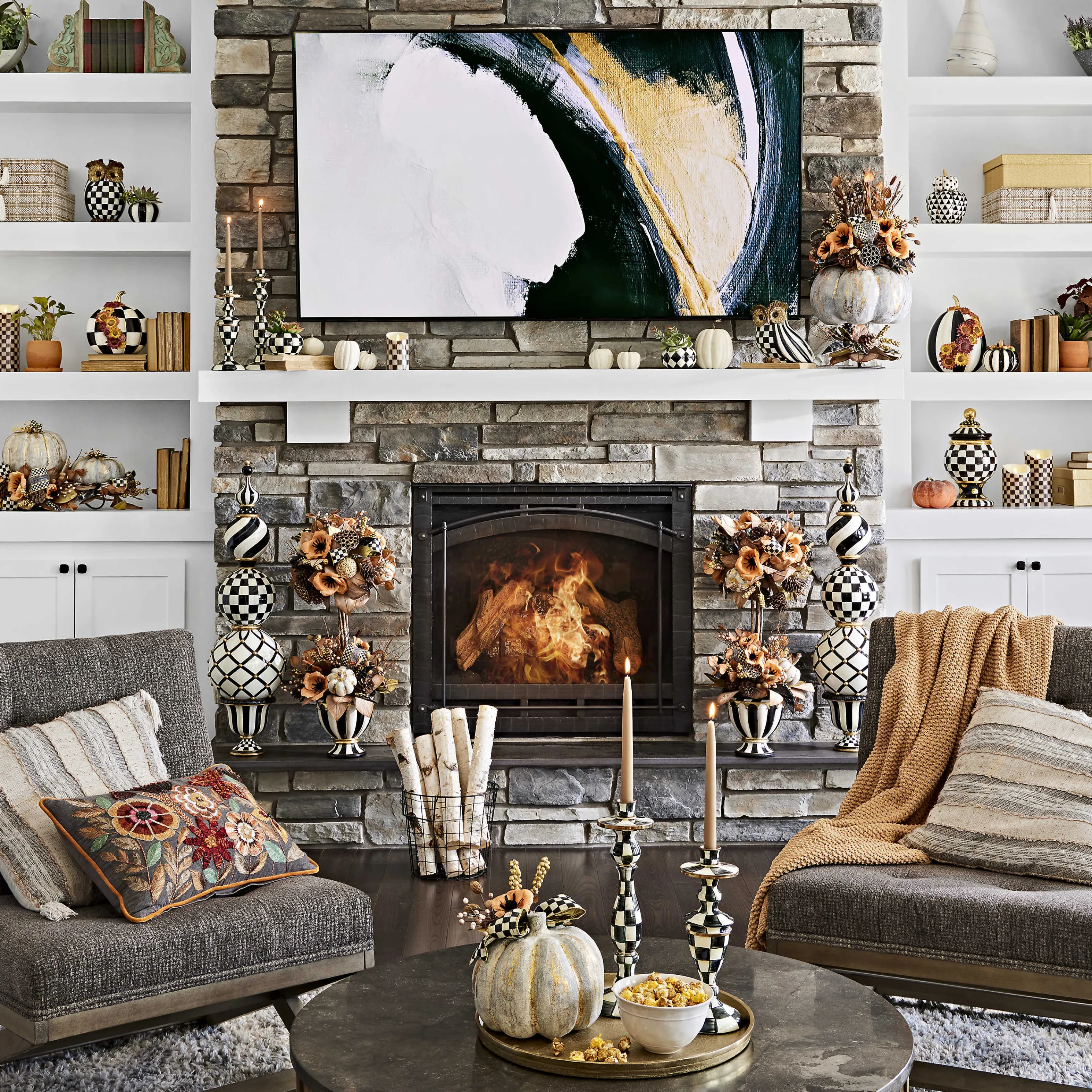 Courtly Stripe Tabletop Urn