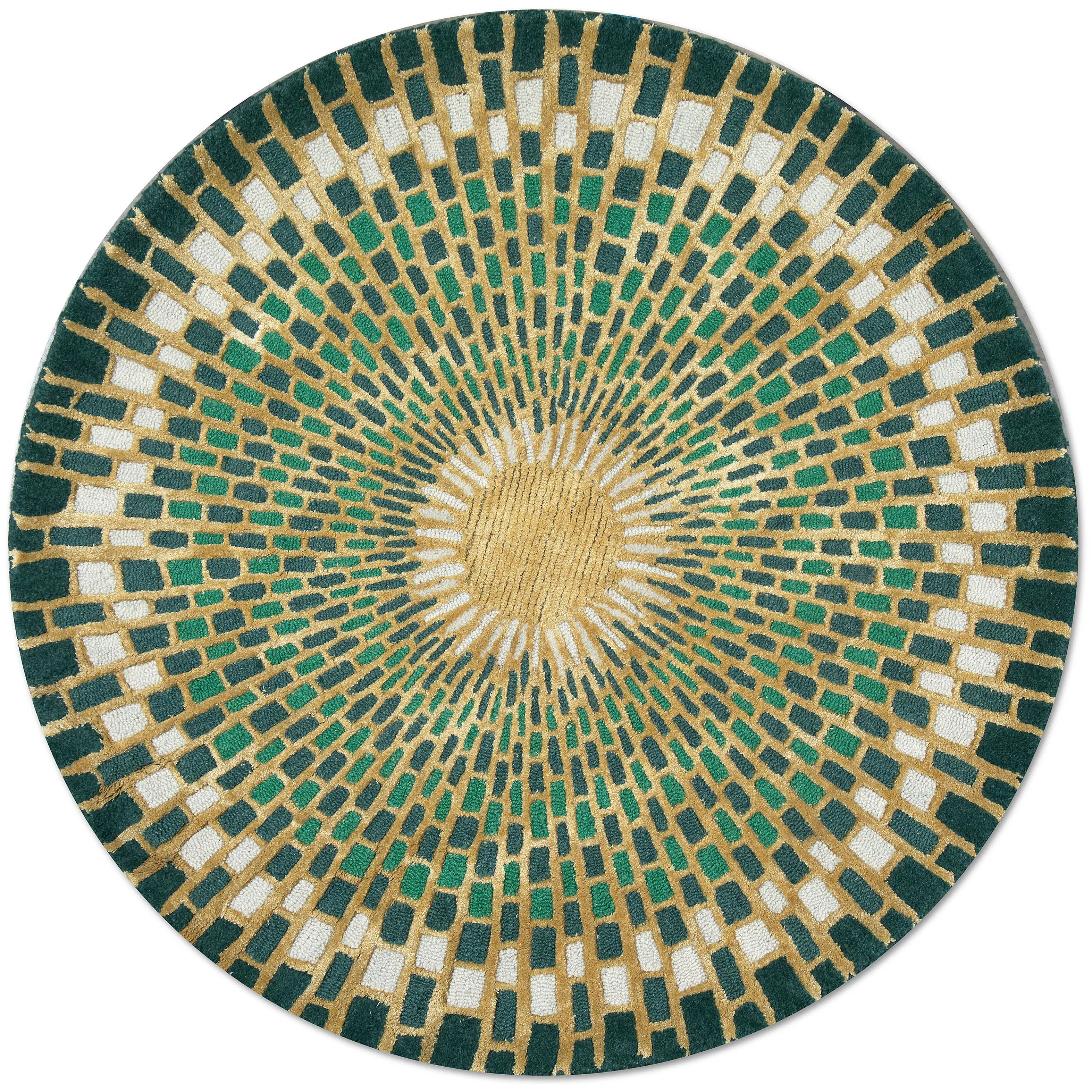 Emerald Sunburst Rug - 3' Round