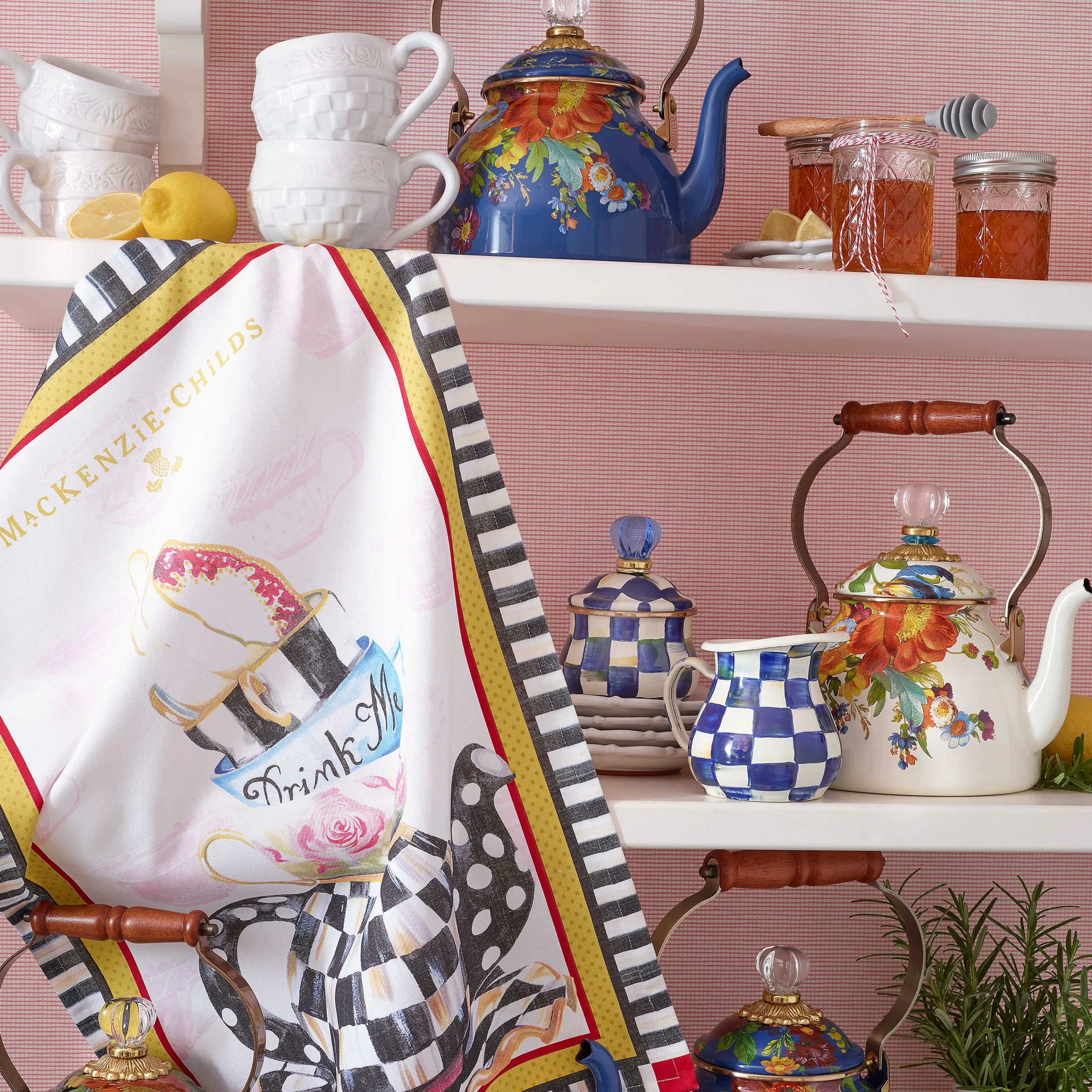 Flower Market 2 Quart Tea Kettle - Lapis