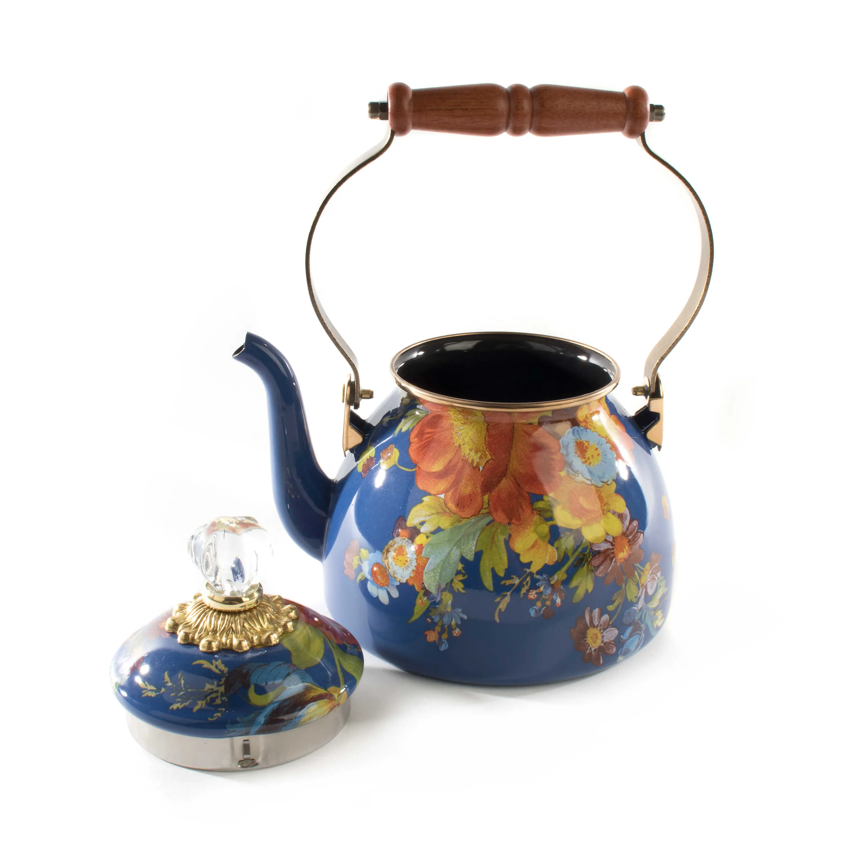 Flower Market 2 Quart Tea Kettle - Lapis