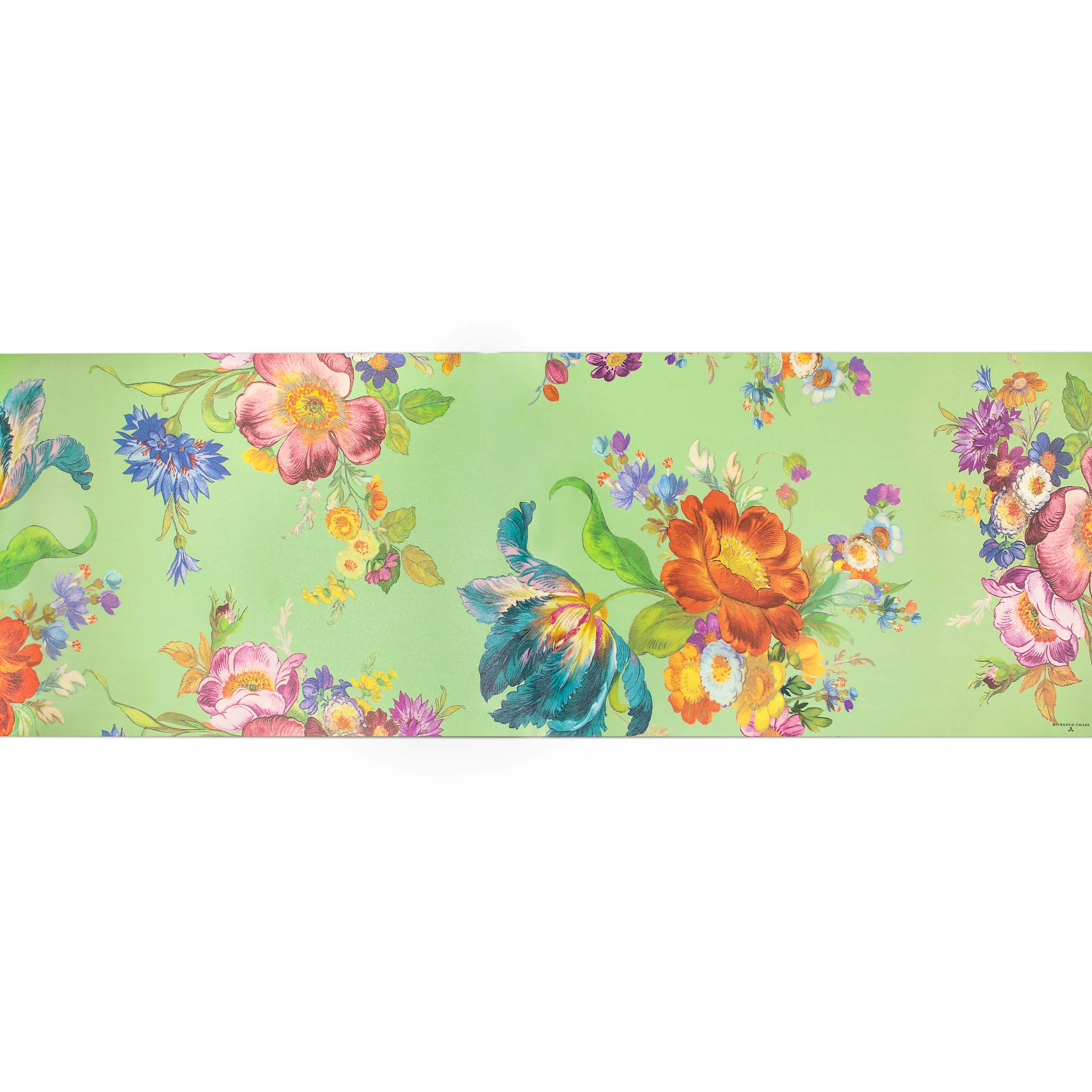 Flower Market Blooms Floor Mat - Green - 2'6" X 8' Runner