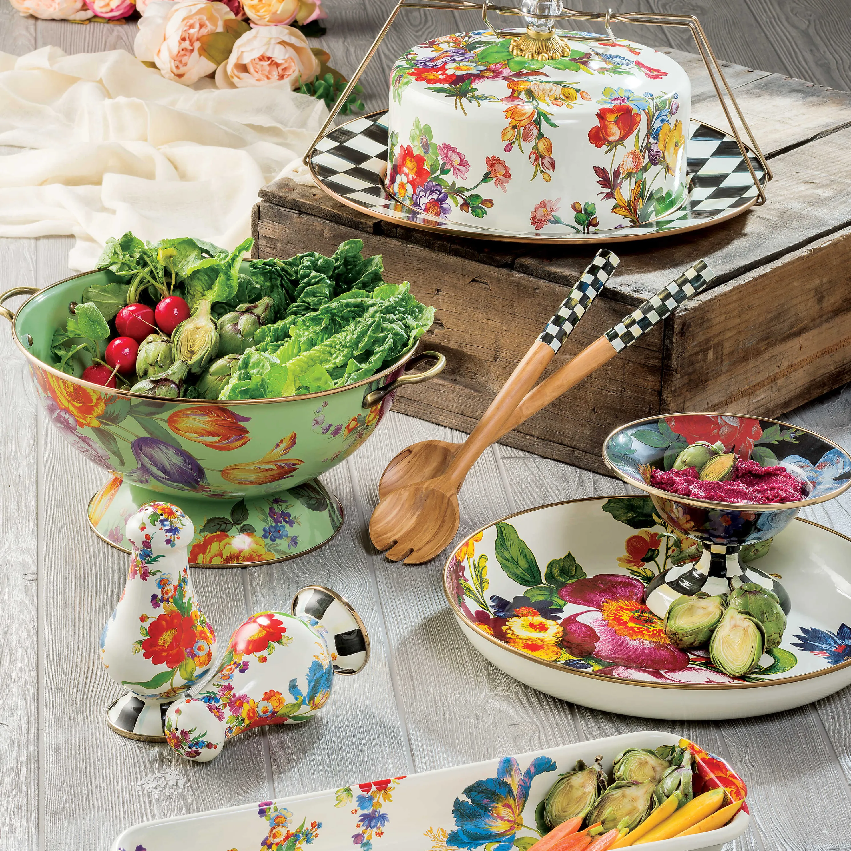 Flower Market Cake Carrier - White