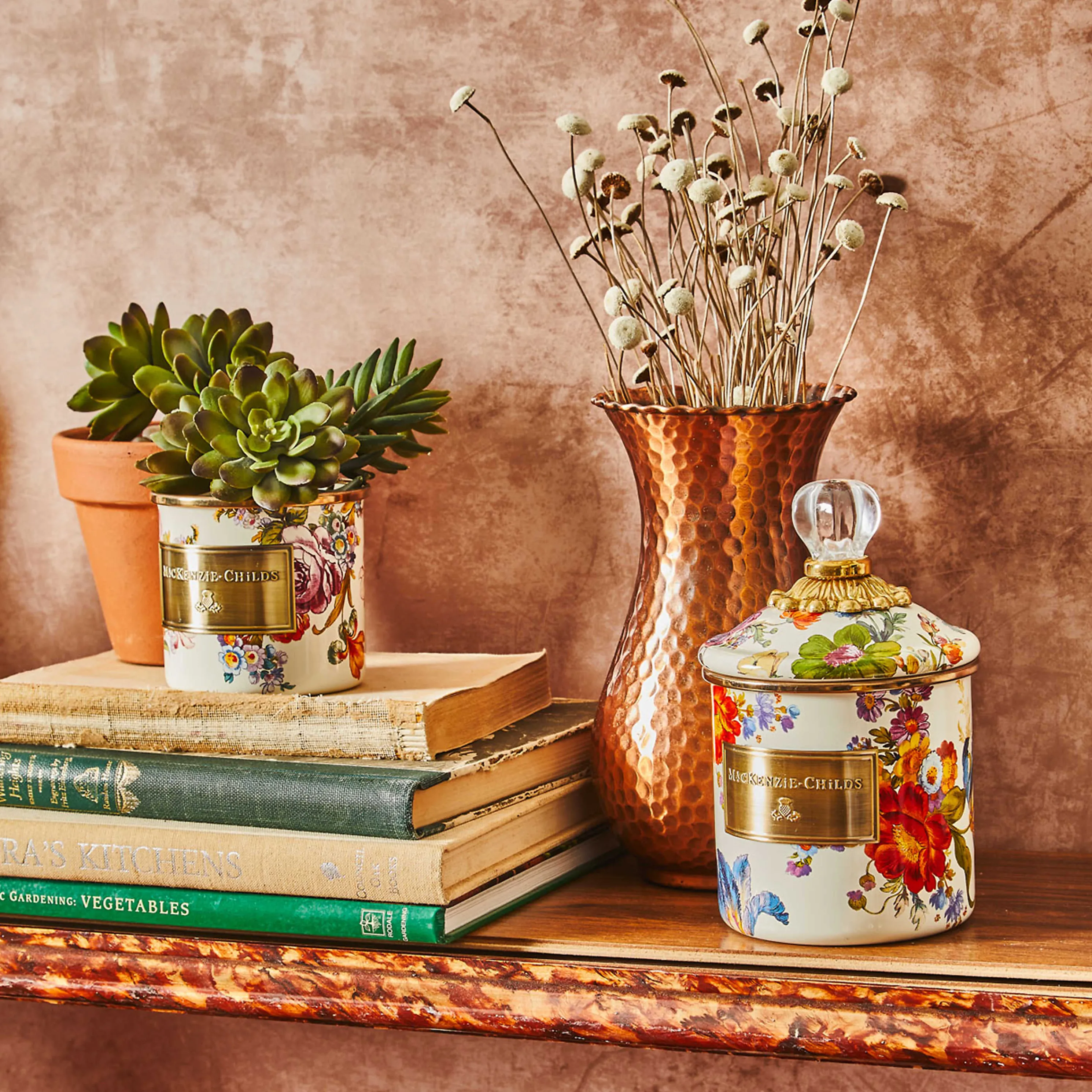 Flower Market Demi Canister - White