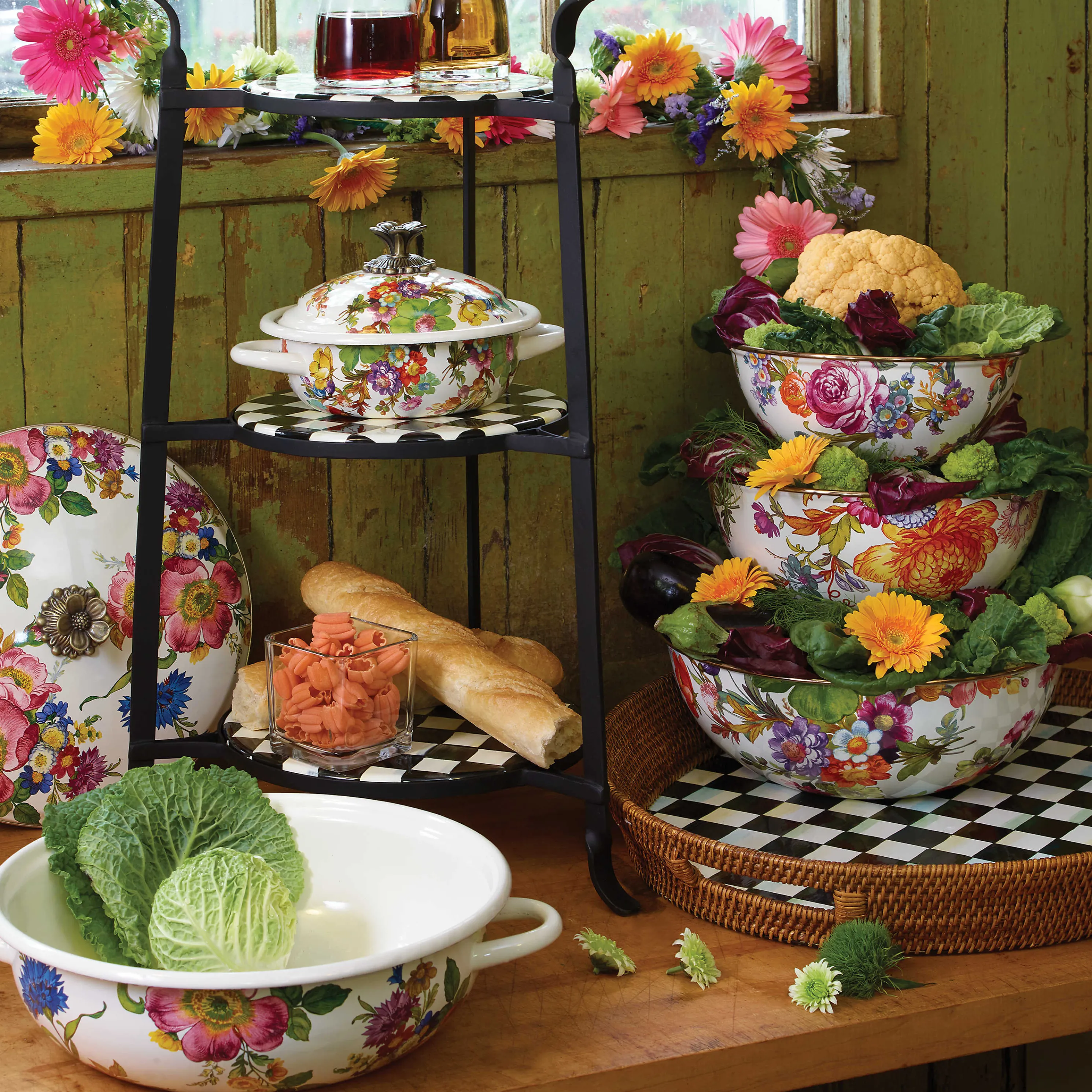 Flower Market Extra Large Everyday Bowl - White