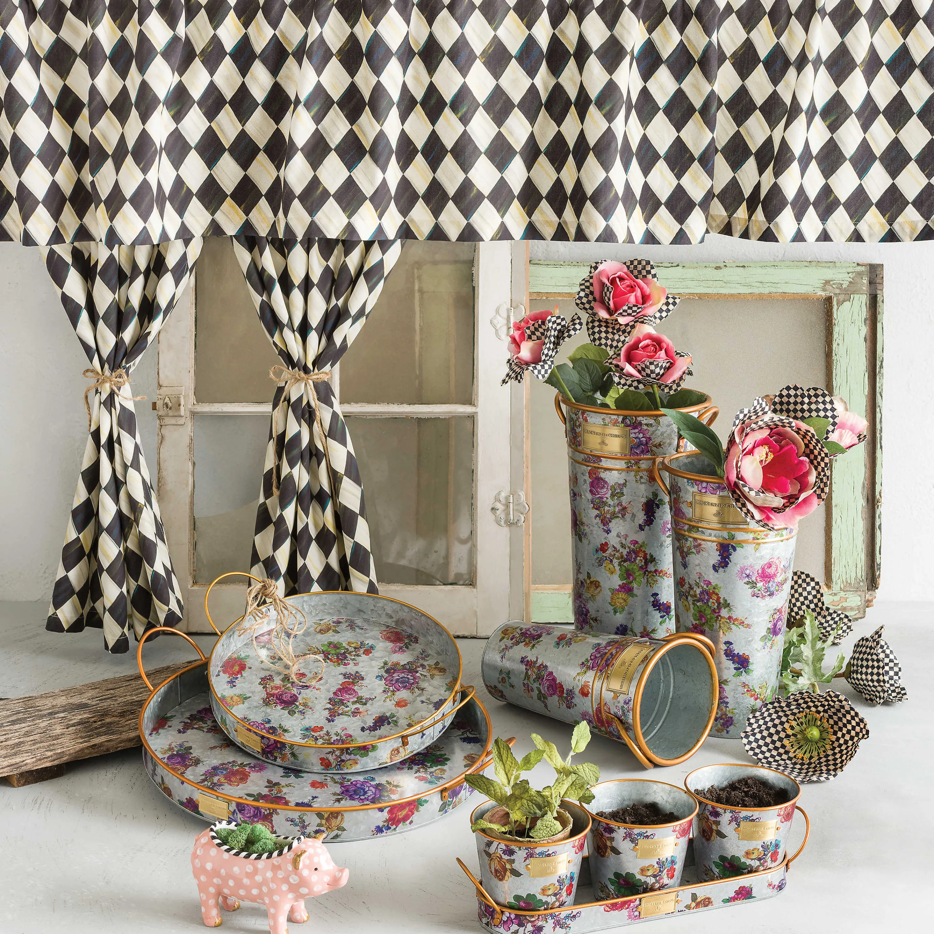 Flower Market Galvanized Flower Buckets - Set Of 3