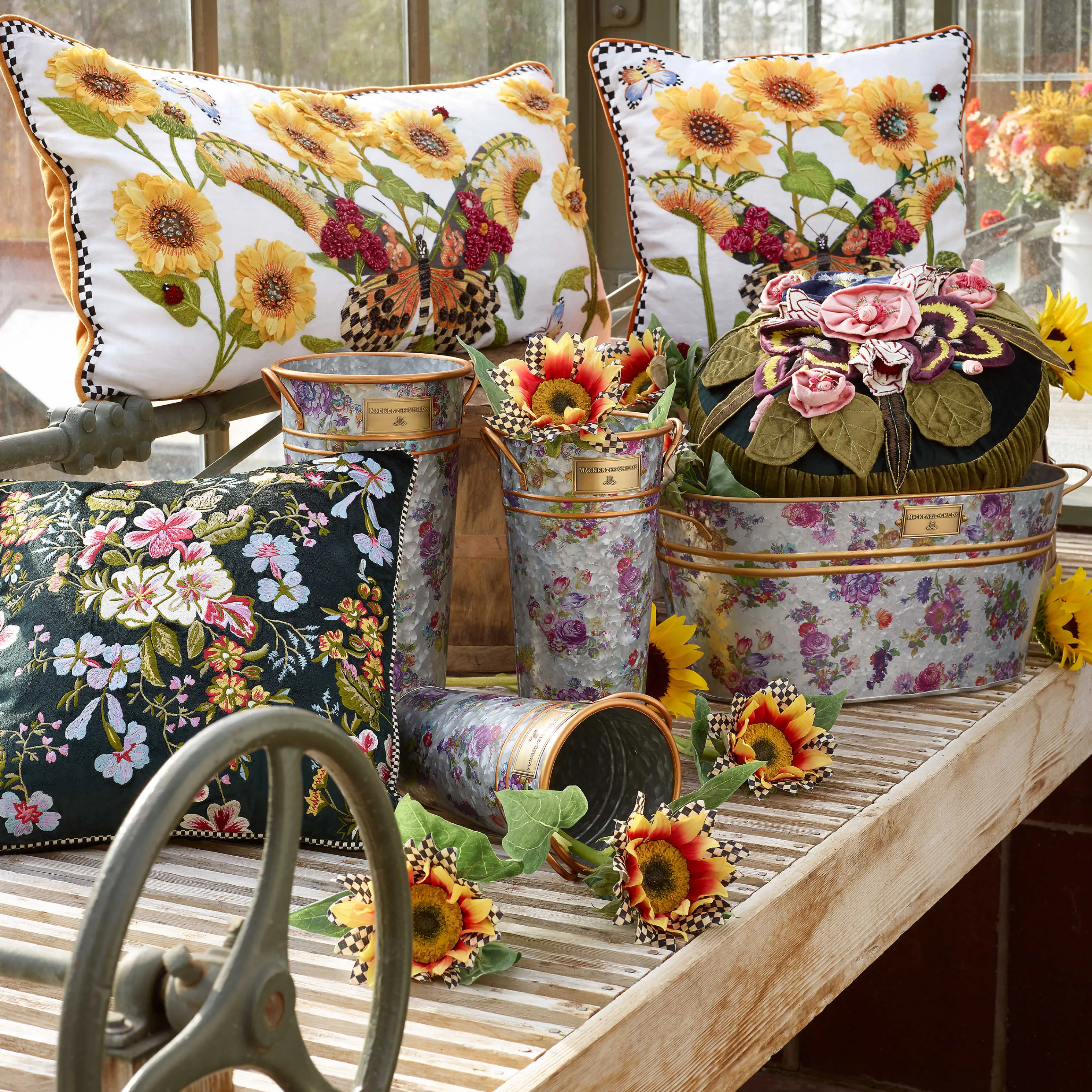 Flower Market Galvanized Flower Buckets - Set Of 3