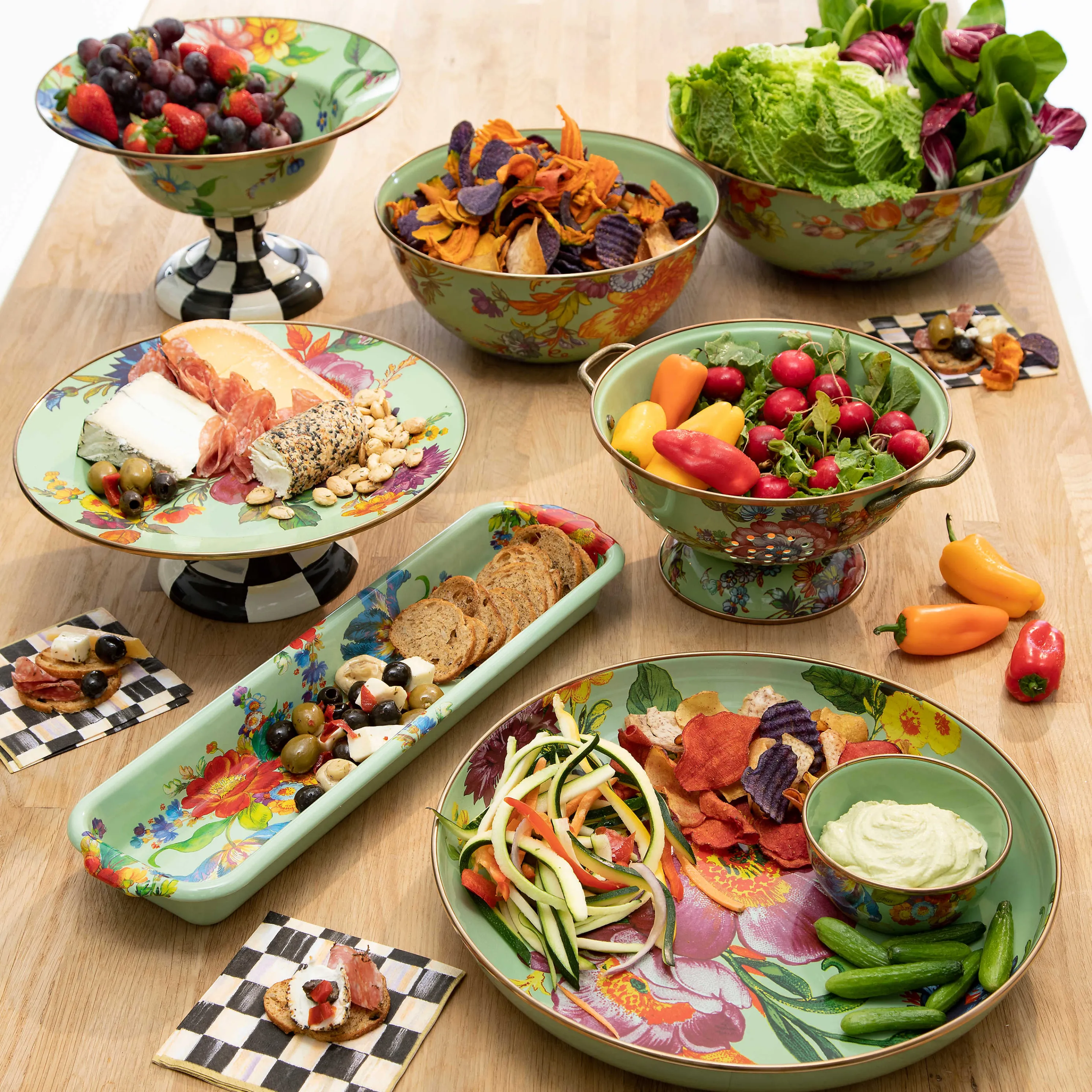 Flower Market Large Colander - Green