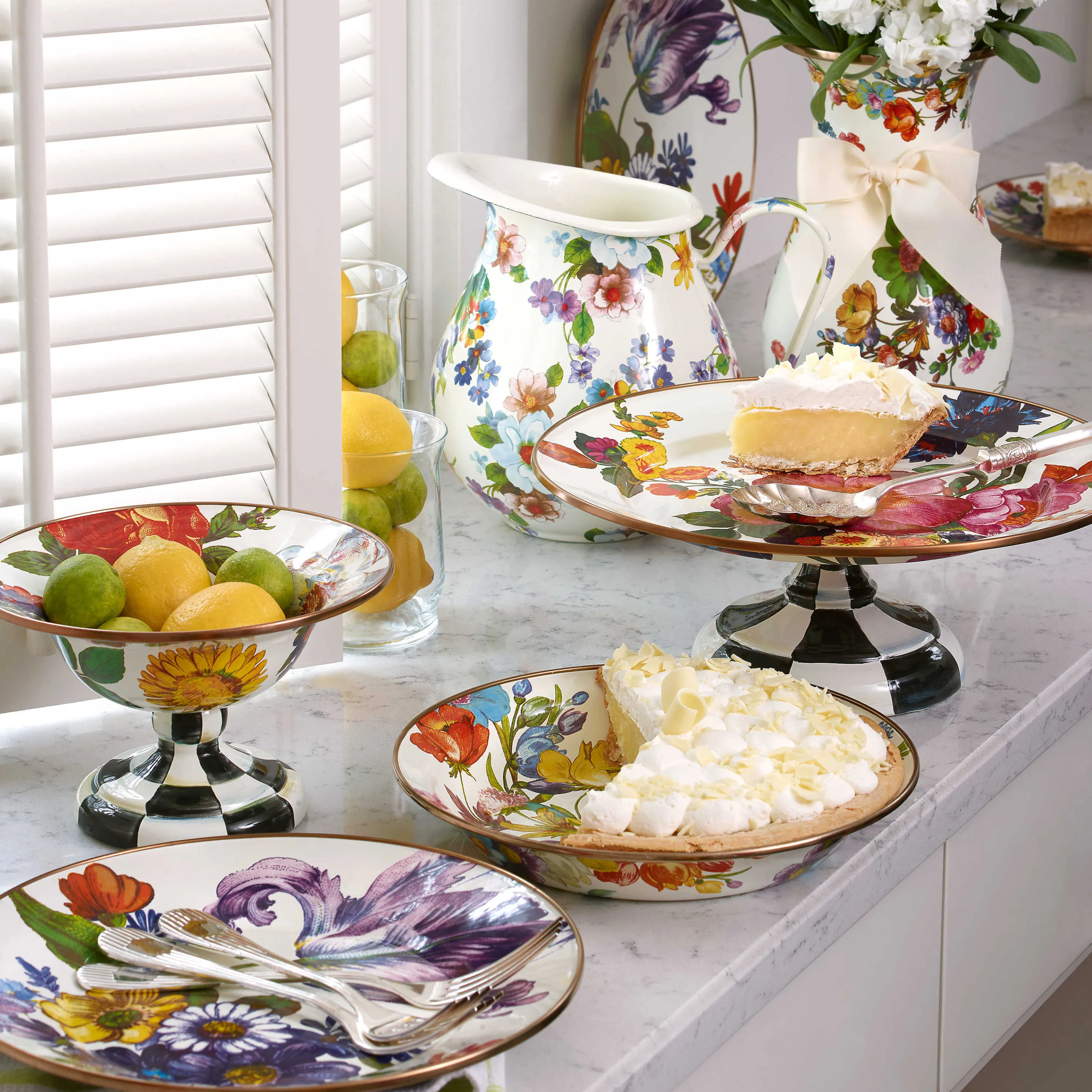 Flower Market Pitcher - White