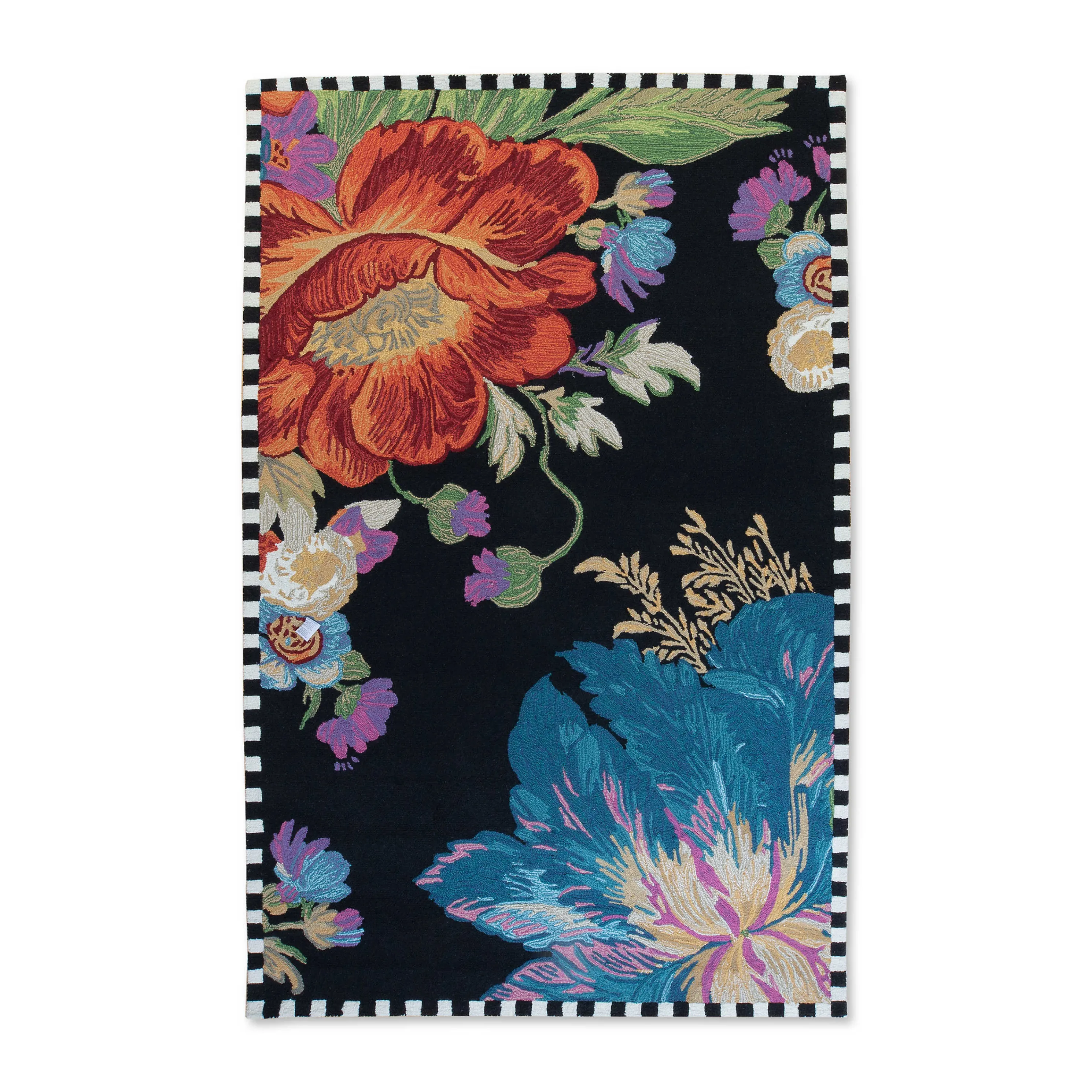 Flower Market Reflections Rug - Black - 5' X 8'