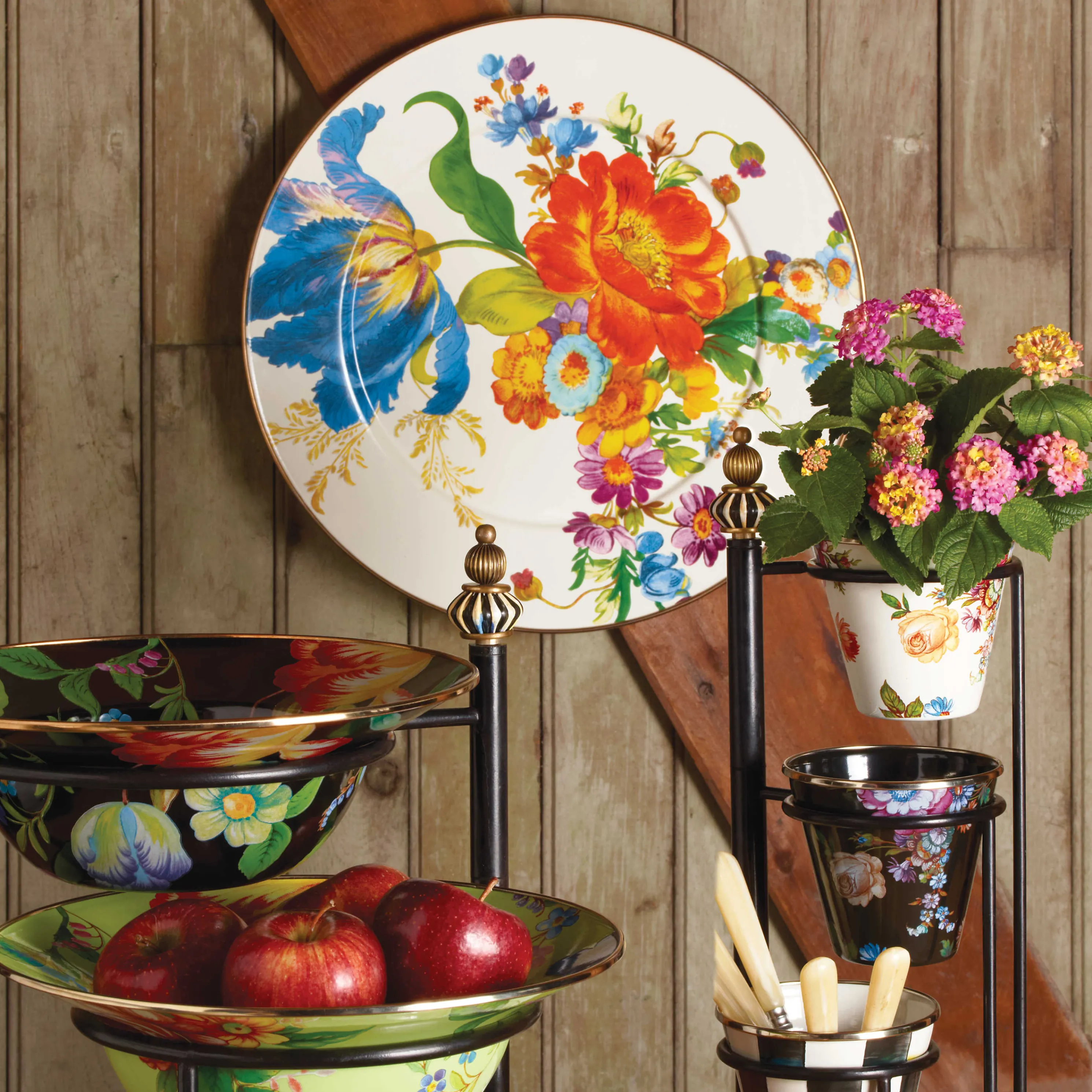 Flower Market Serving Platter - White