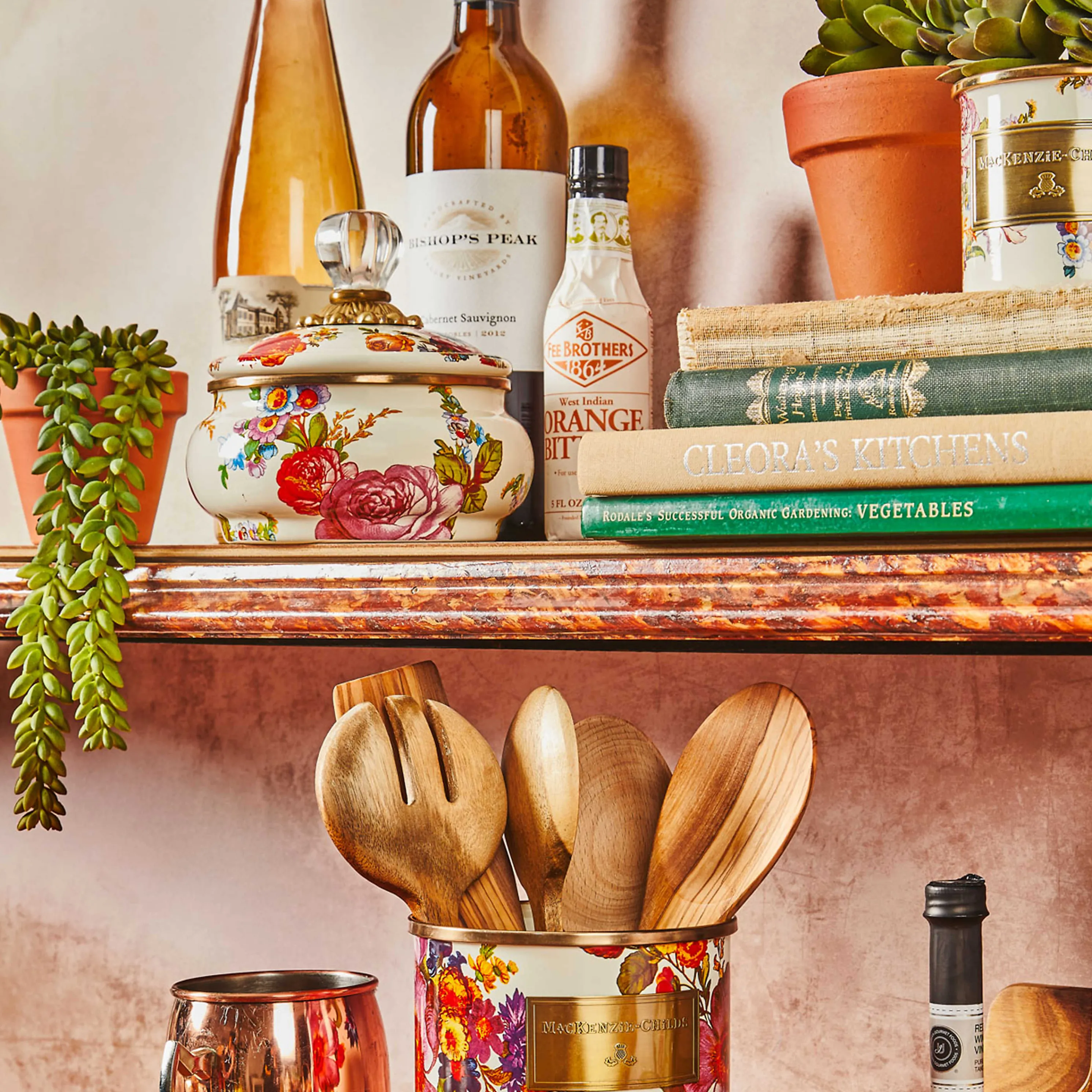 Flower Market Squashed Pot - White