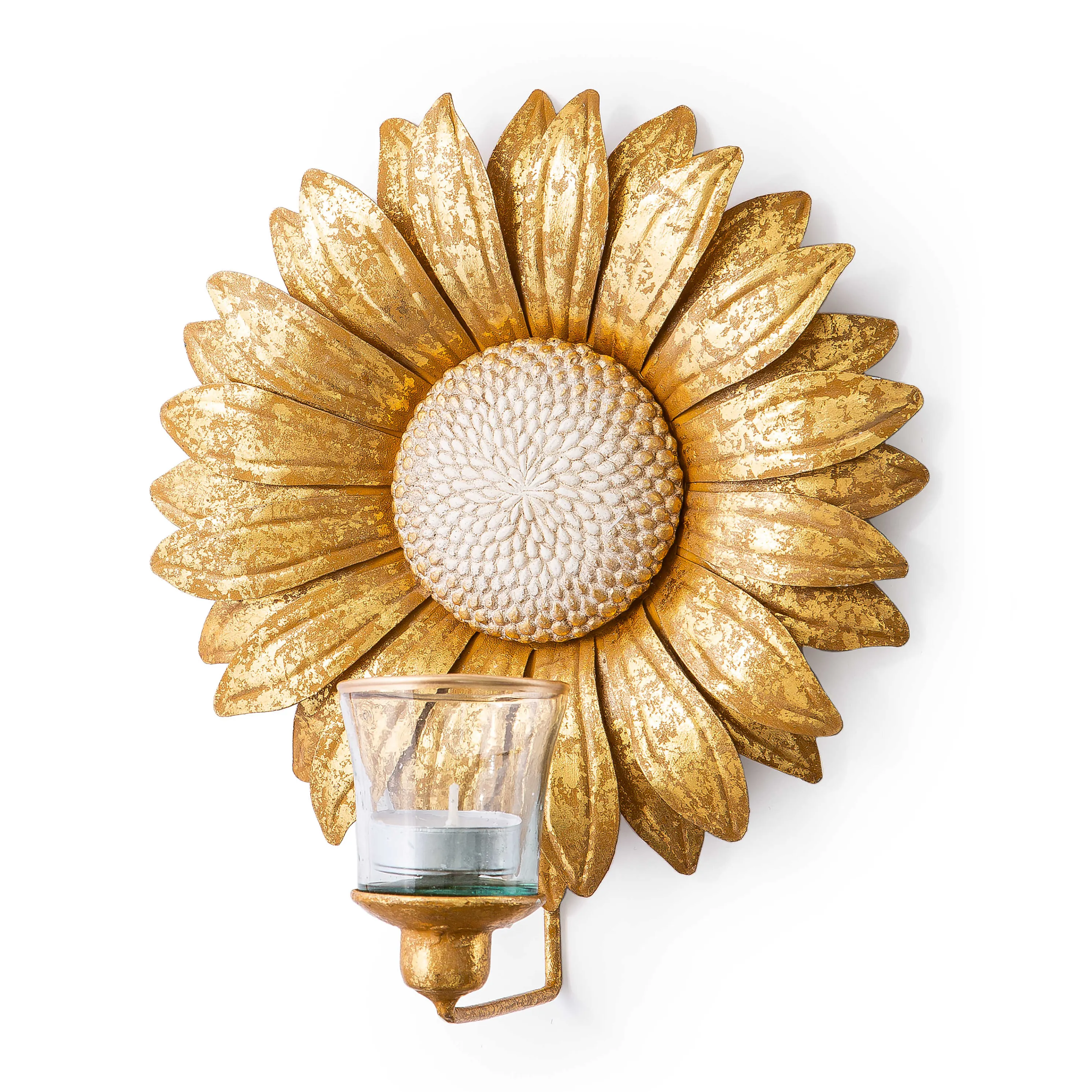 Golden Sunburst Candle Sconce