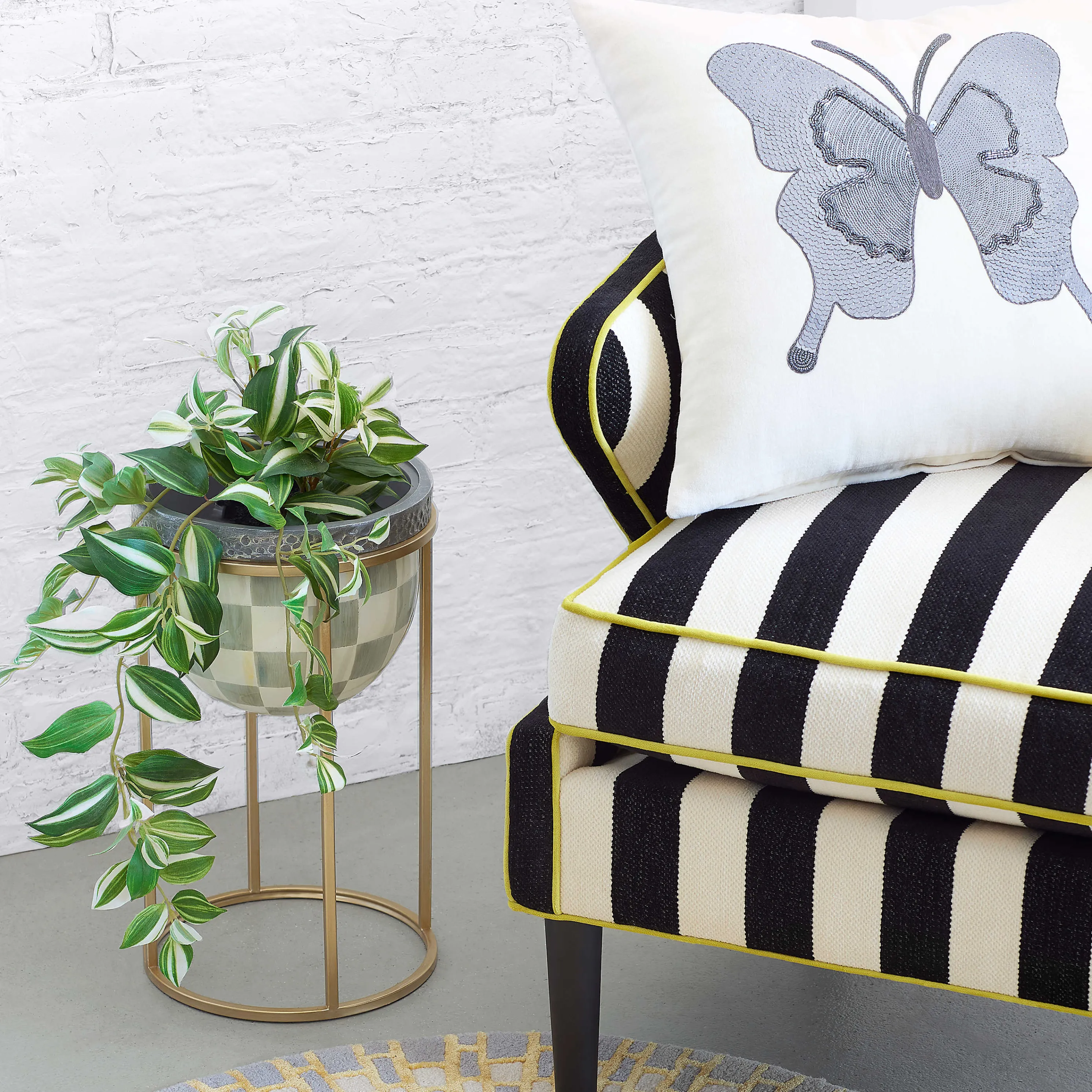 Ivory Butterfly Pillow