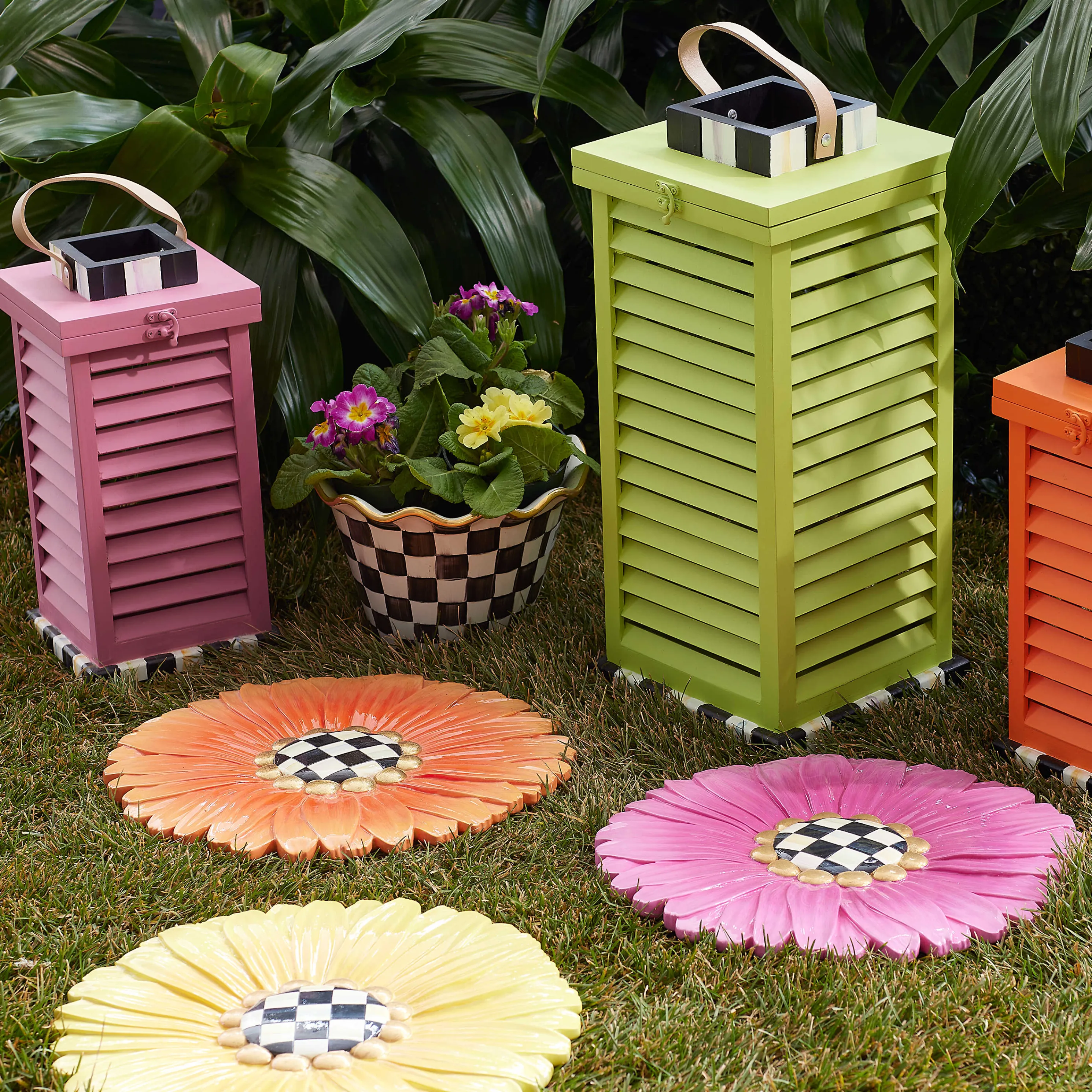 Large Shutter Lantern - Green