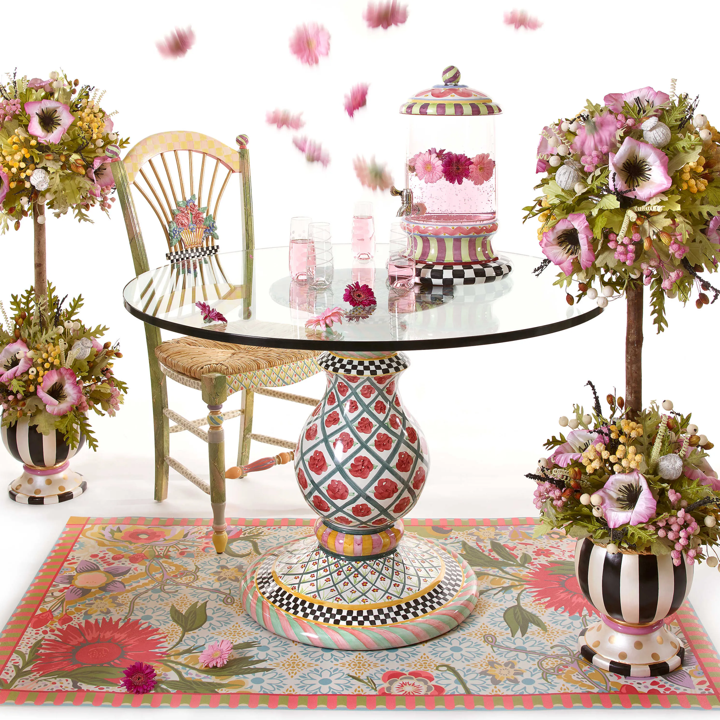 Light Flower Basket Side Chair