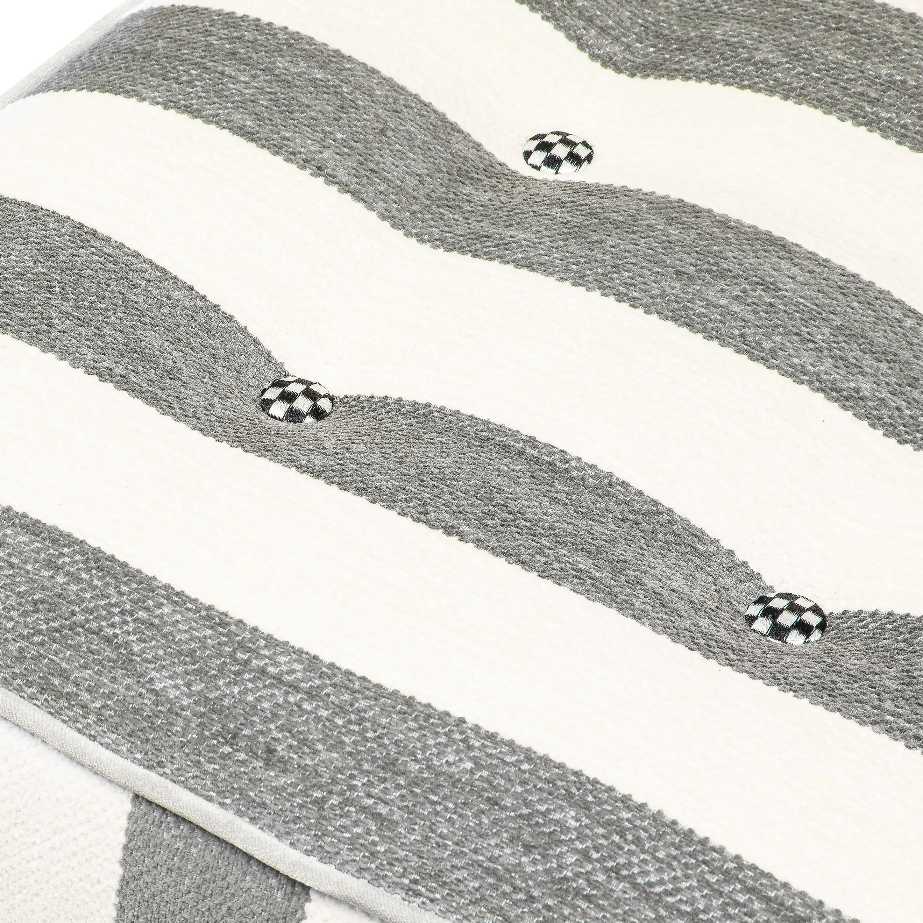 Marquee Bench - Chenille Grey Stripe