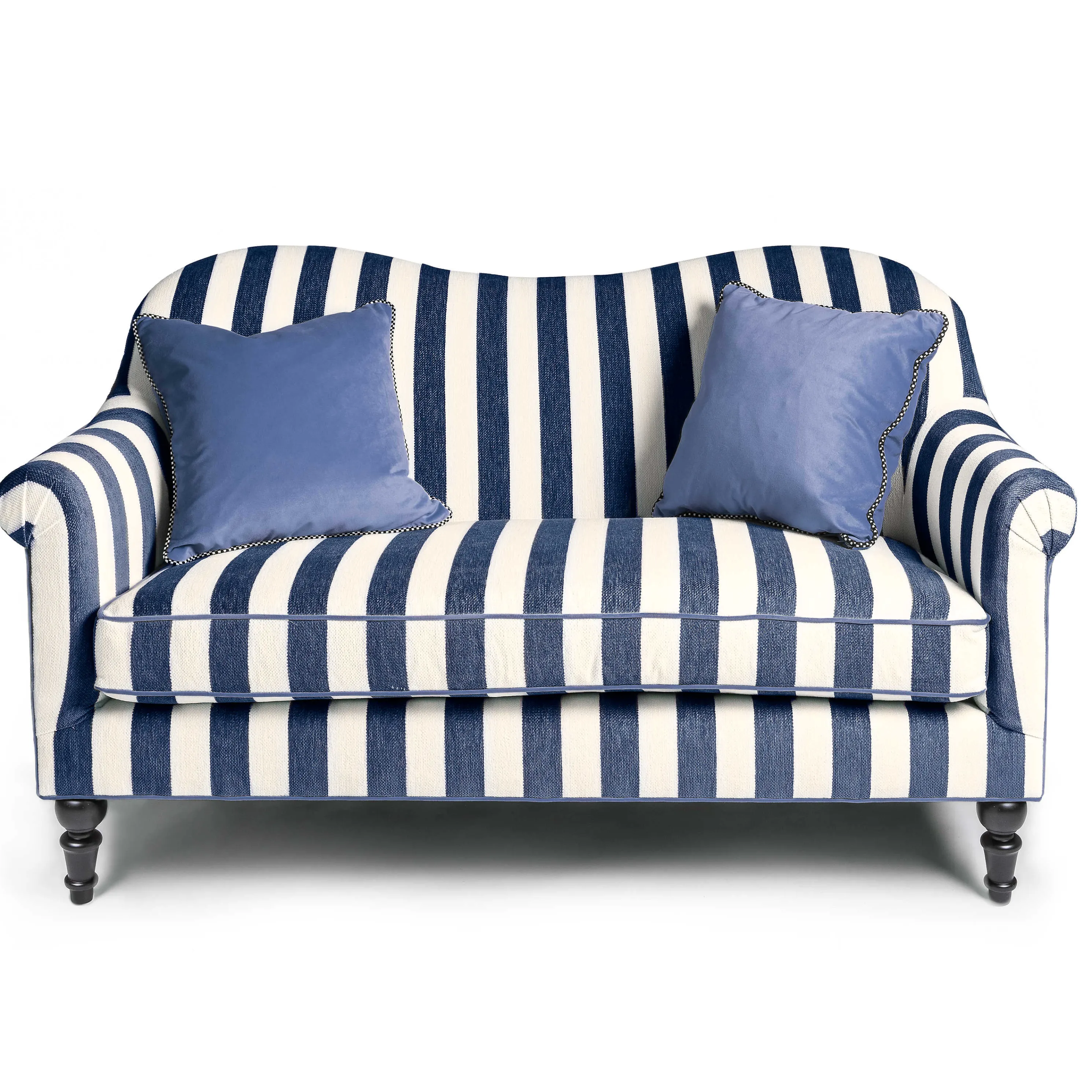 Marquee Loveseat - Chenille Navy Stripe