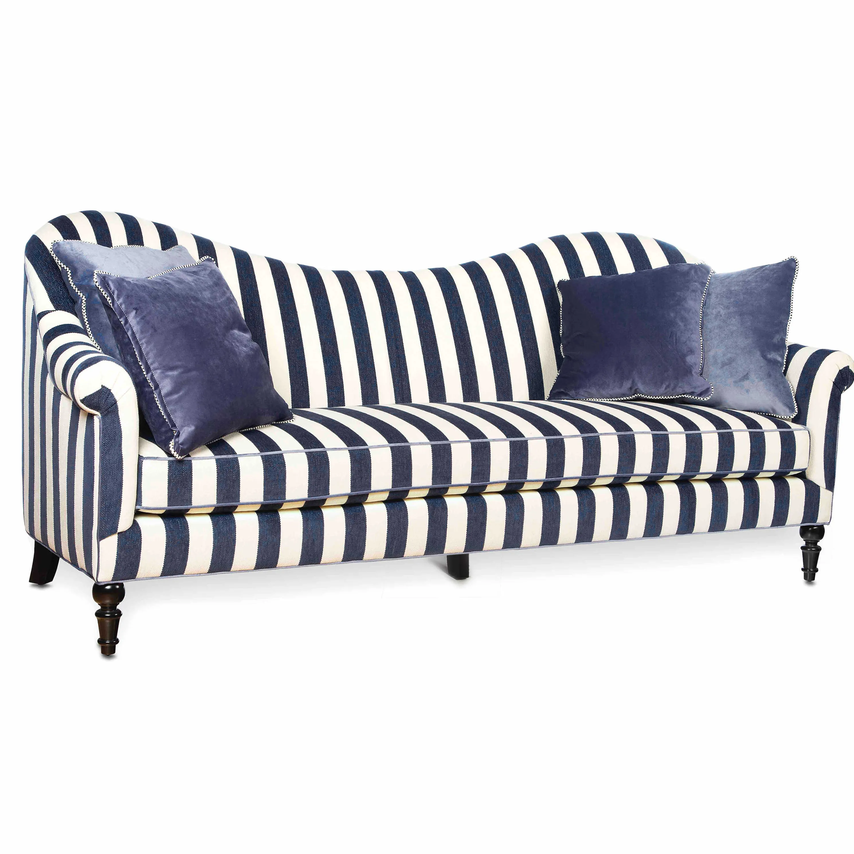 Marquee Sofa - Chenille Navy Stripe