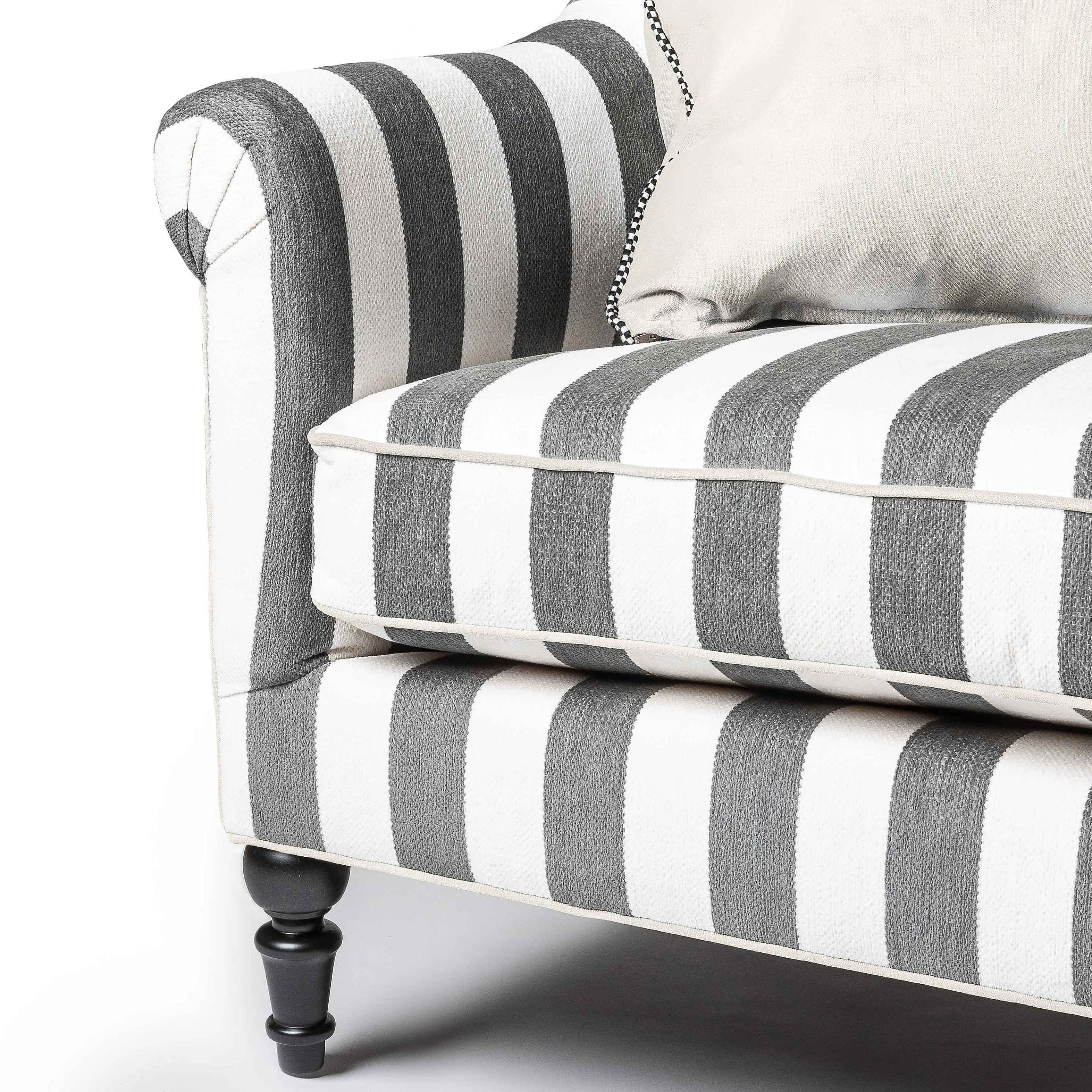 Marquee Sofa - Chenille Grey Stripe