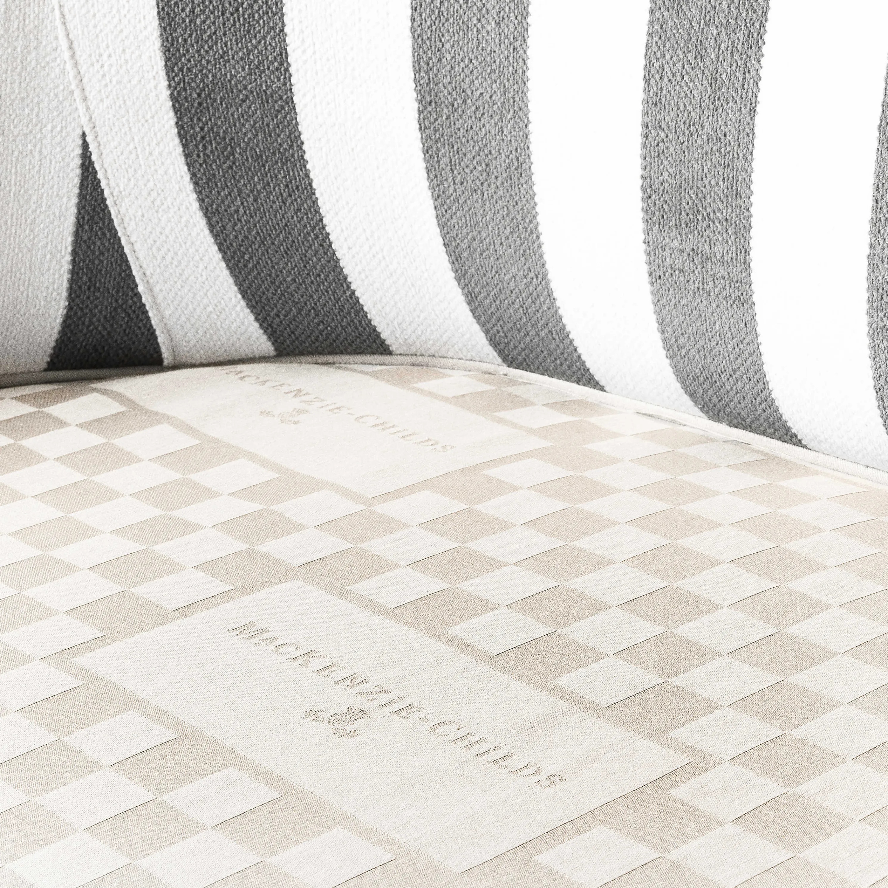 Marquee Wing Chair - Chenille Grey Stripe