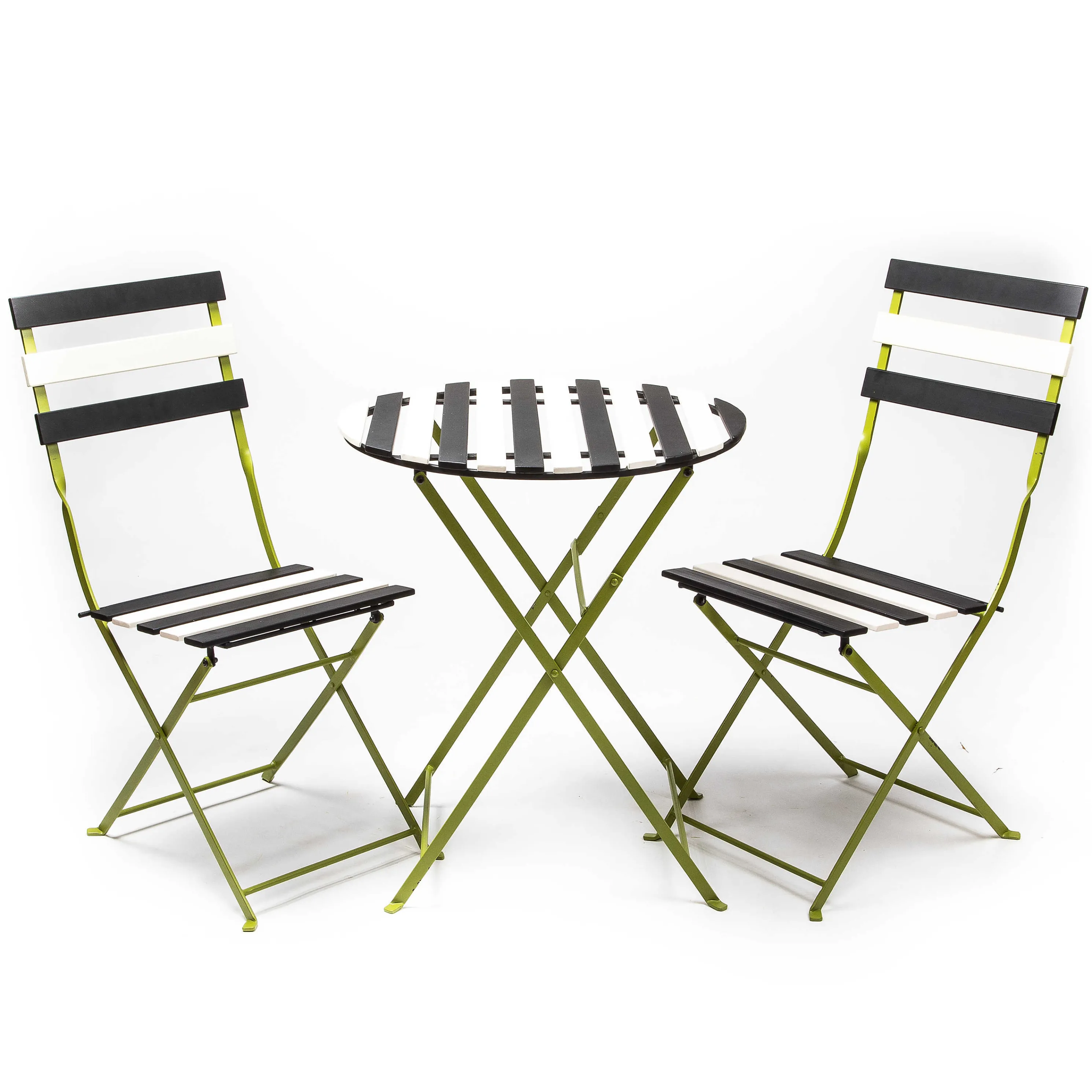 Outdoor Black & White Metal Bistro Table