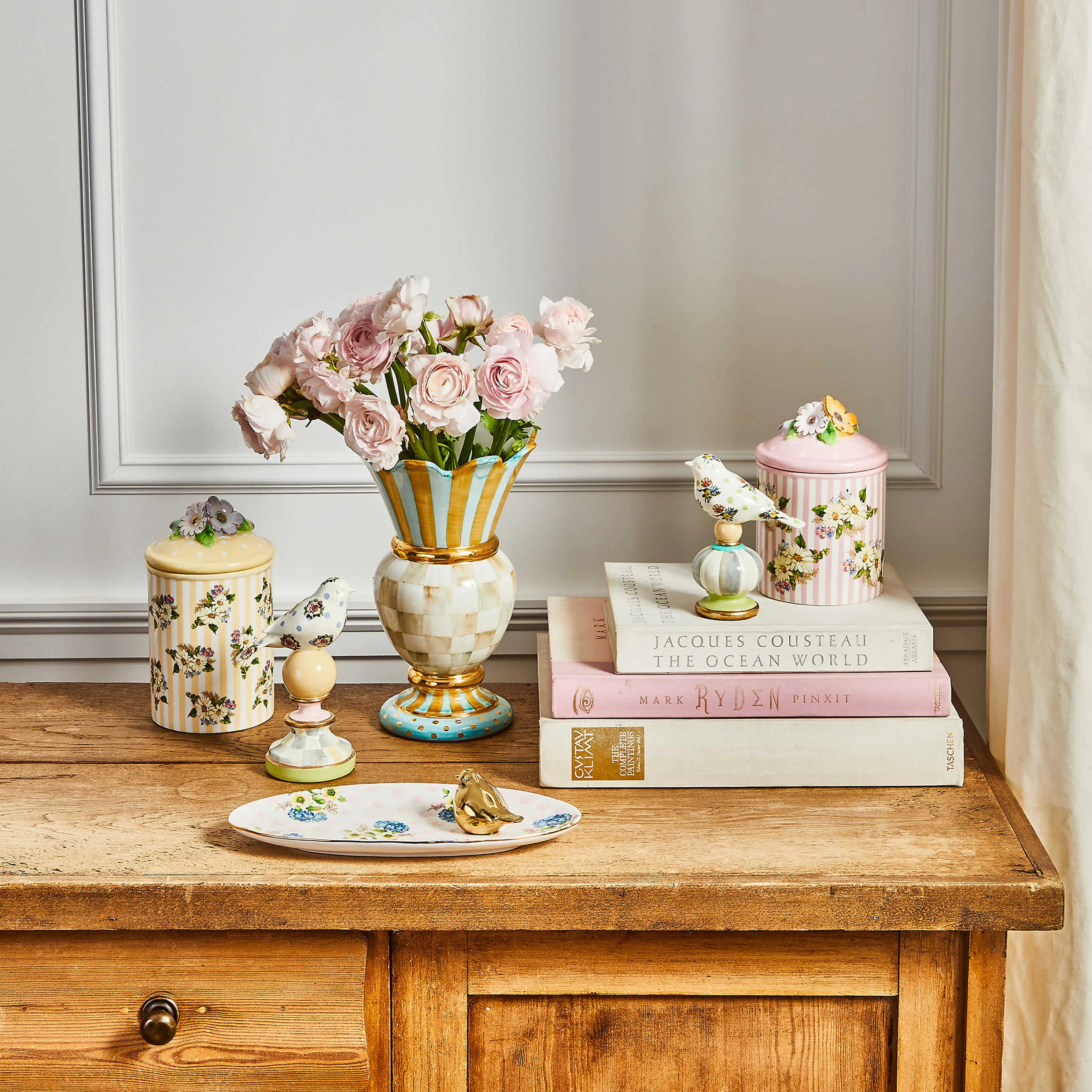 Parchment Check Great Vase