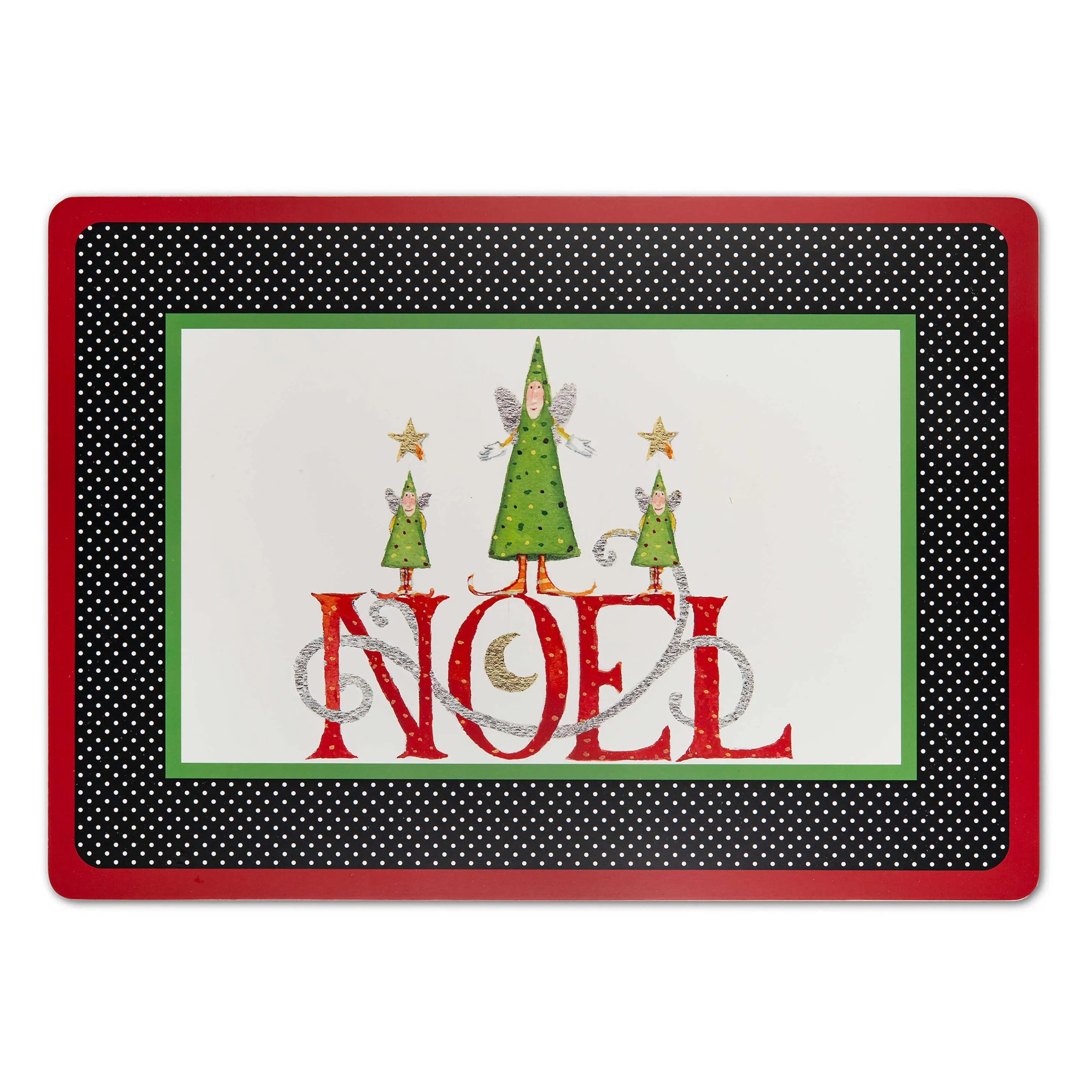 Patience Brewster Season'S Greetings! Cork Back Placemats - Set Of 4