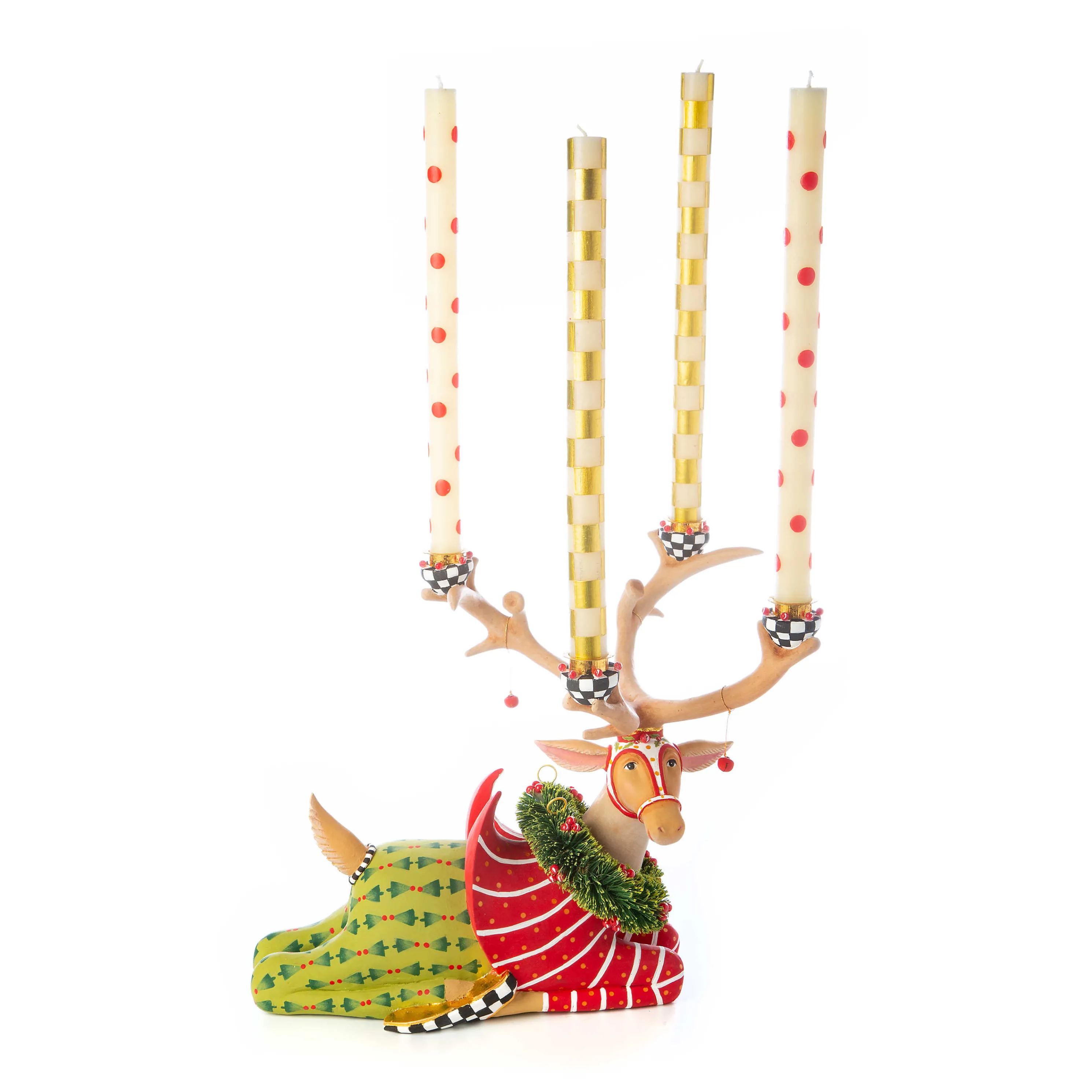 Patience Brewster Dash Away Sitting Prancer Reindeer Candelabra
