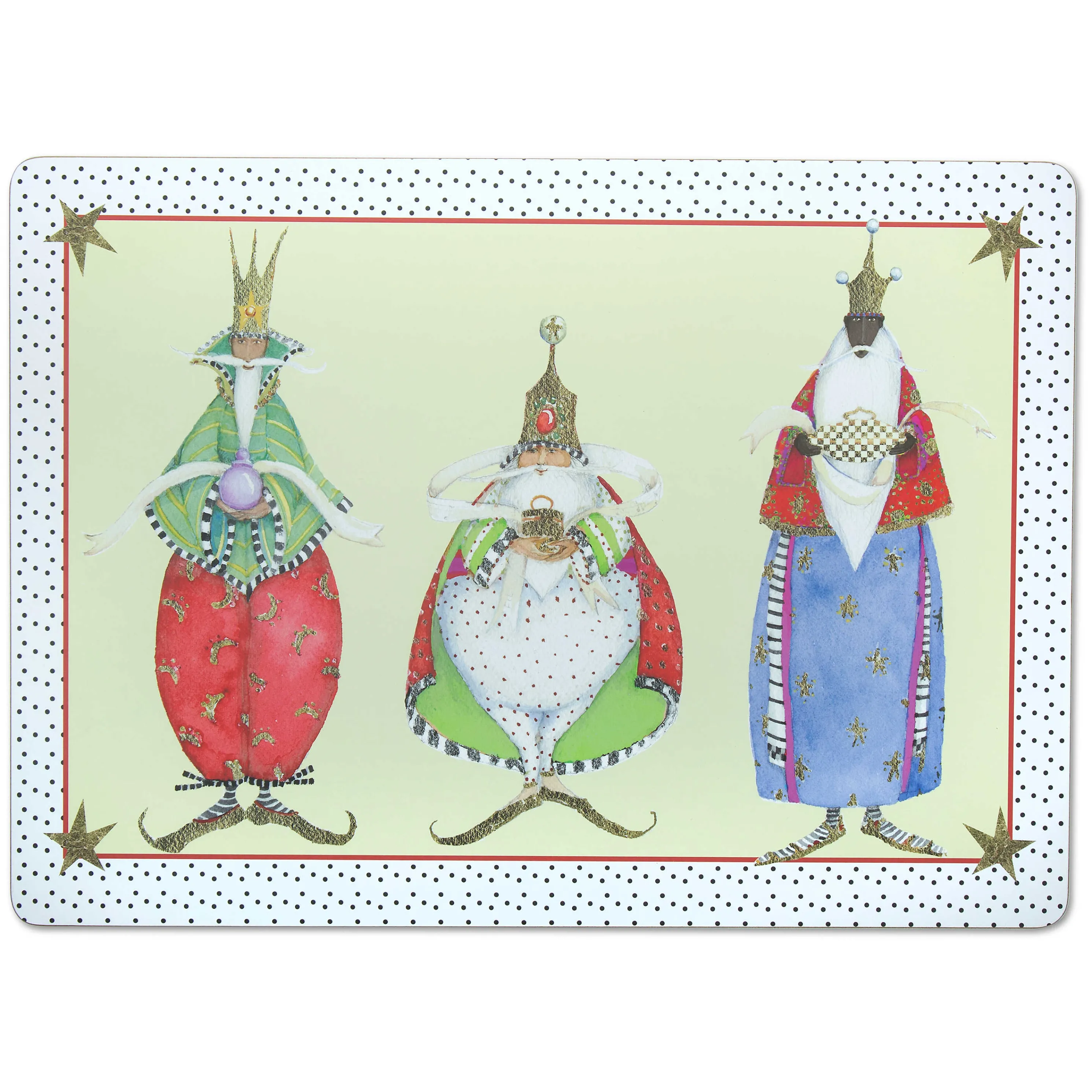 Patience Brewster Three Kings Cork Back Placemats - Set Of 4