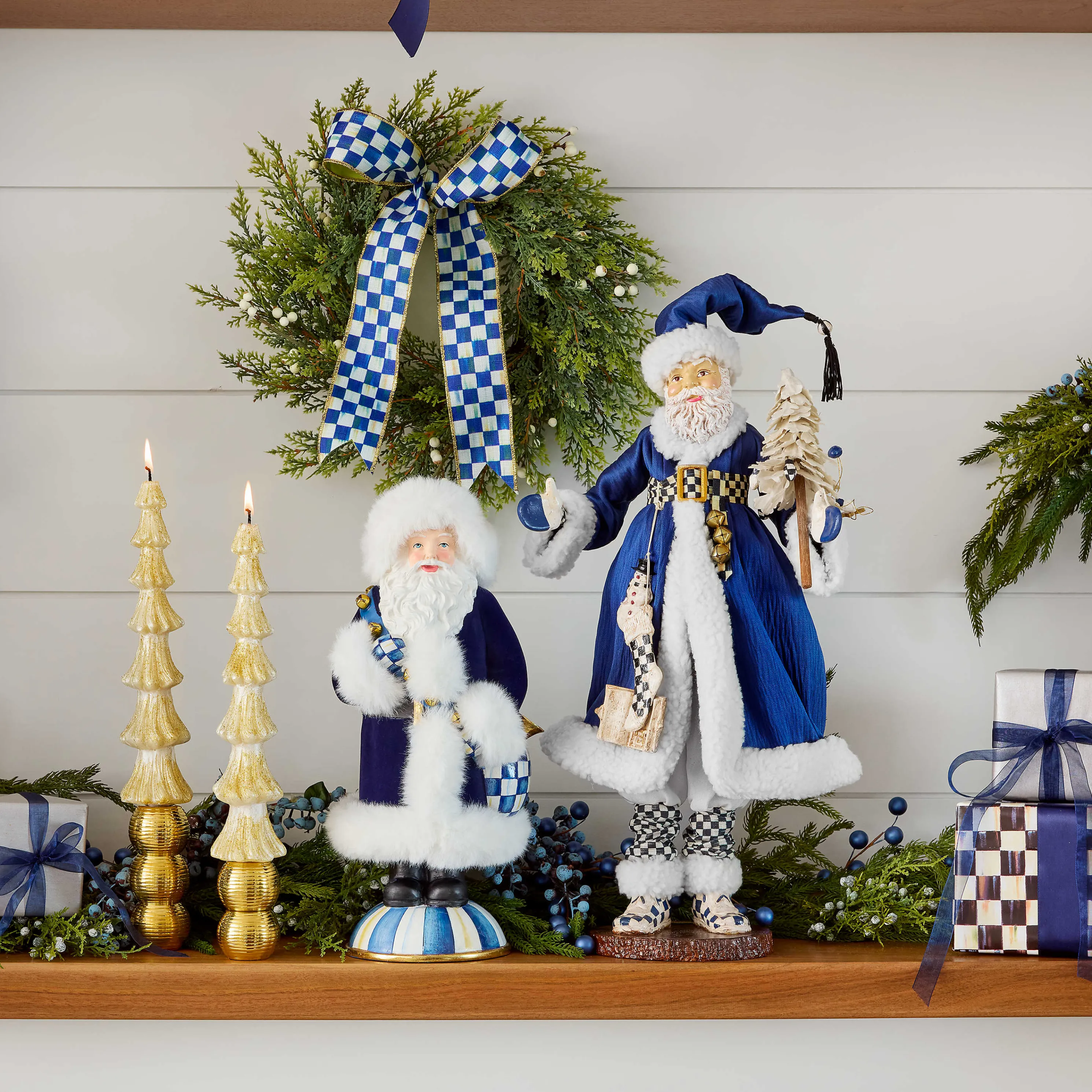 Ribbed Double Sphere Candle Holder - Gold